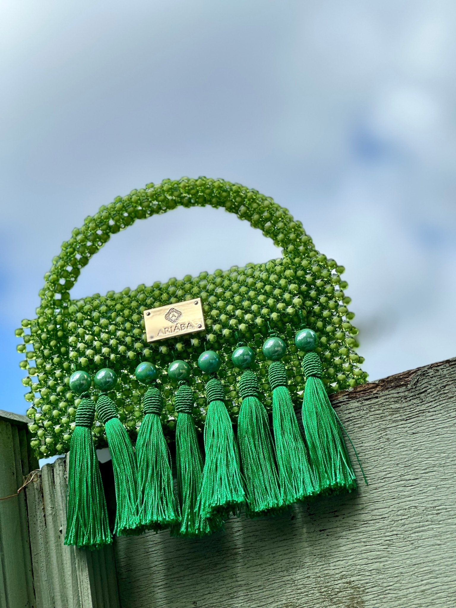 Ariaba Ira Tassal Bag, Green - Bibianna African Art Collective