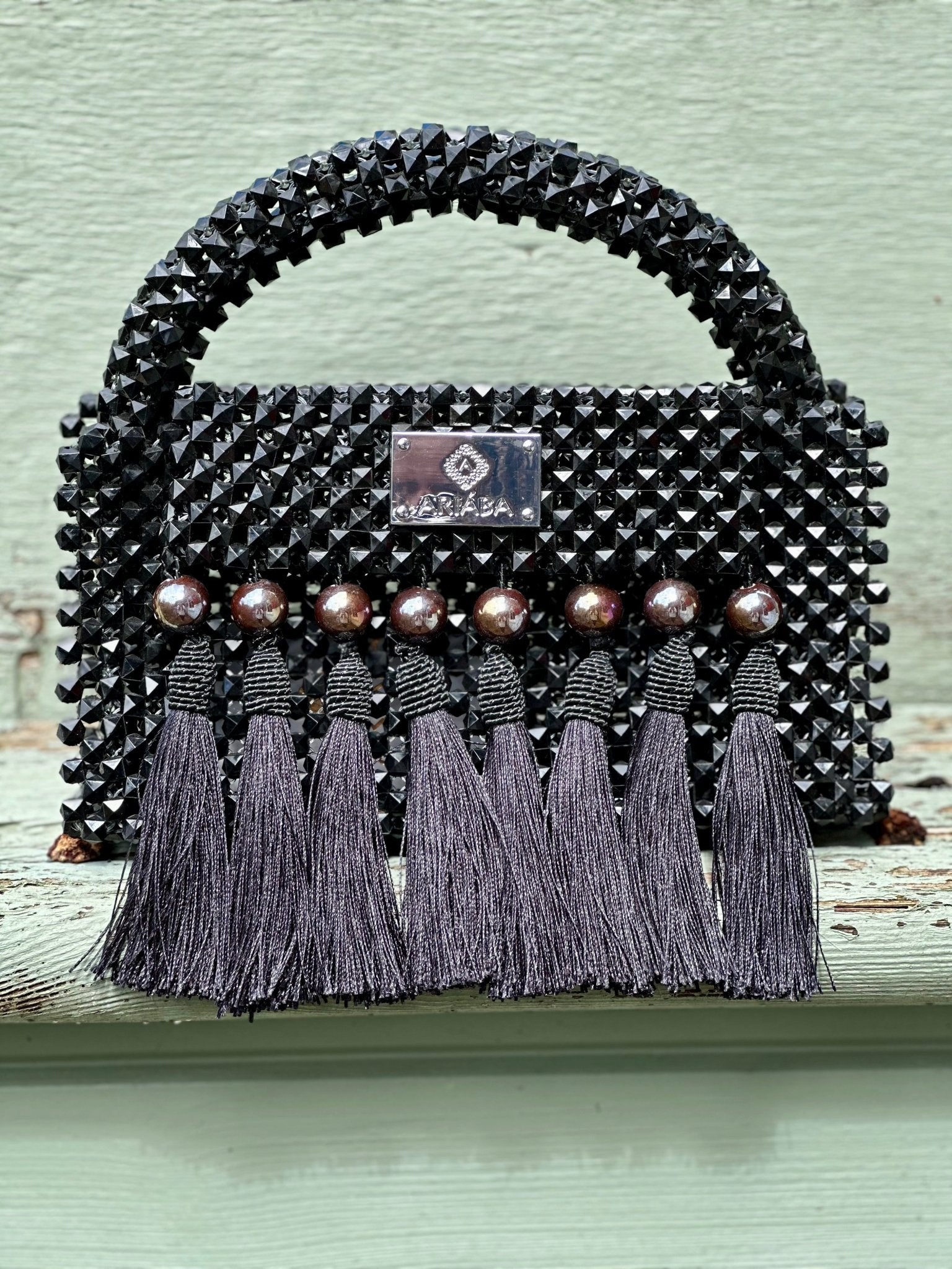 Ariaba Ira Tasseled Bag - Black - Bibianna African Art Collective