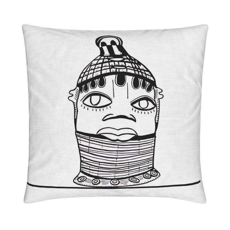 Benin Queen I Throw Pillow - Bibianna African Art Collective