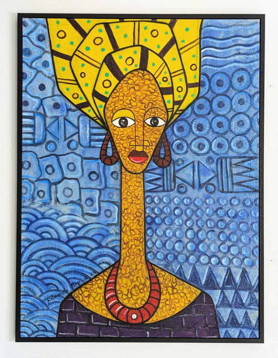 Contemporary African Painting titled 'Owambe' - Bibianna African Art Collective