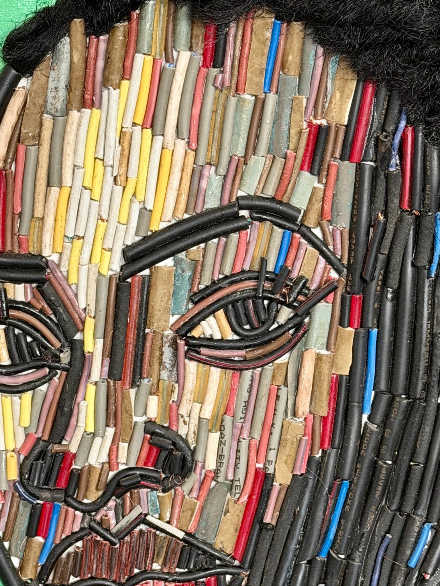 "Convergence of Strength" Electronic Cable on Canvas by Patience Adekunle. - Bibianna African Art Collective