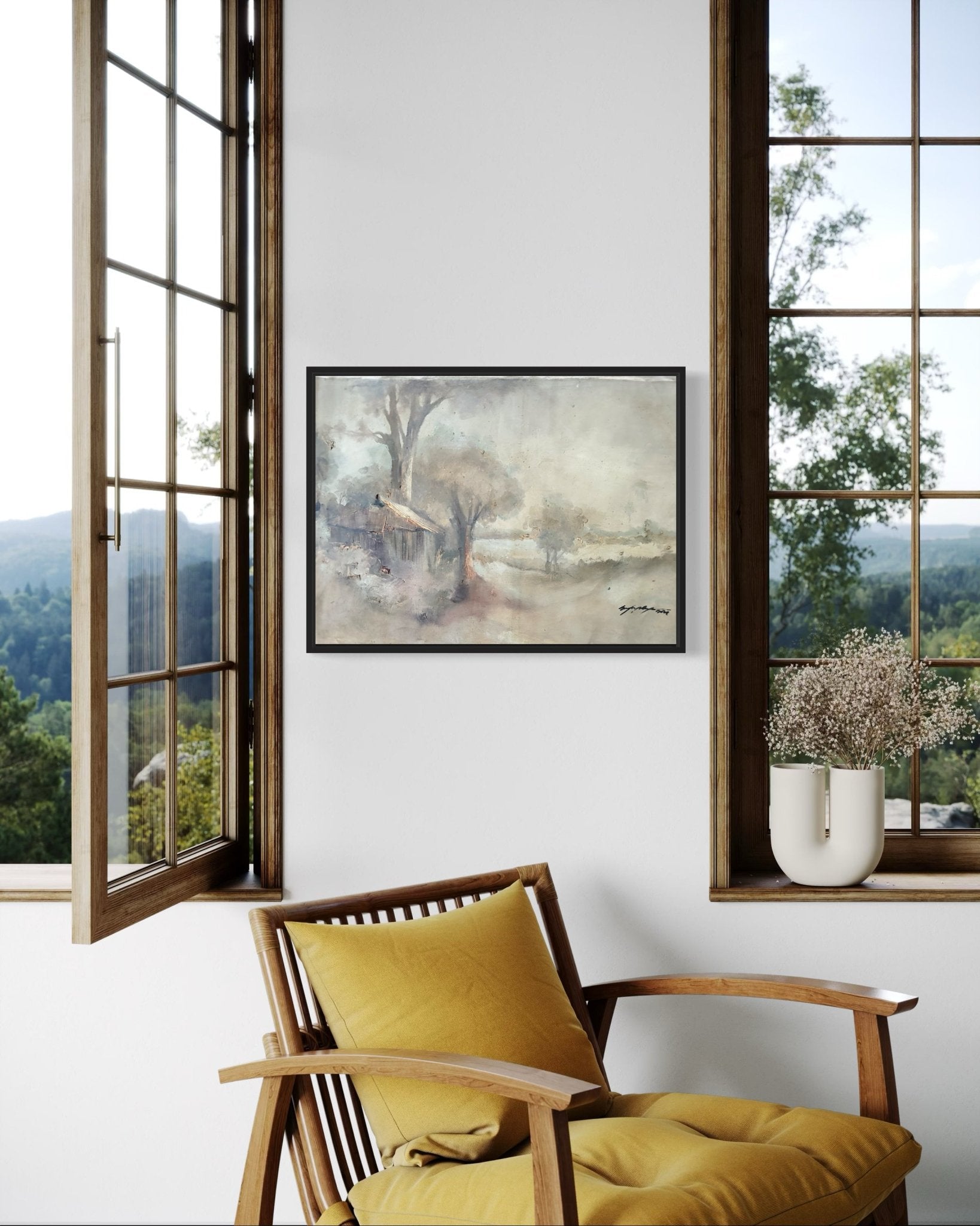 Elegant Pastel Classic Landscape Painting - Bibianna African Art Collective