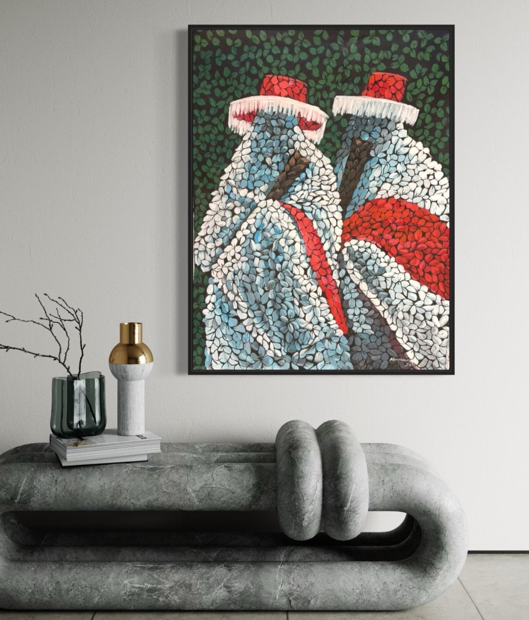 "Eyo Festival" Contemporary African Painting by Nurudeen - Bibianna African Art Collective