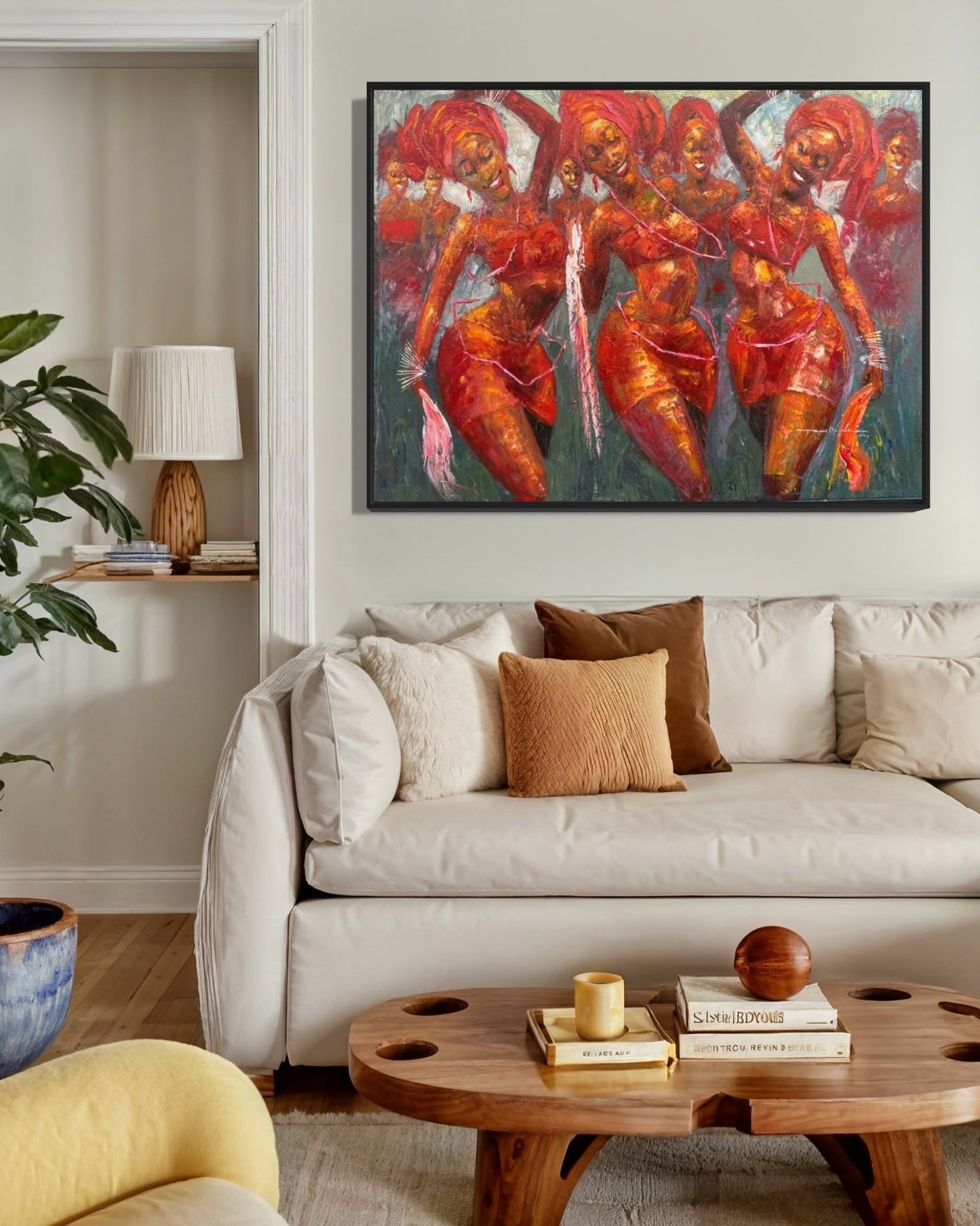 'Festival Dance' Contemporary African Painting by Oshole - Bibianna African Art Collective