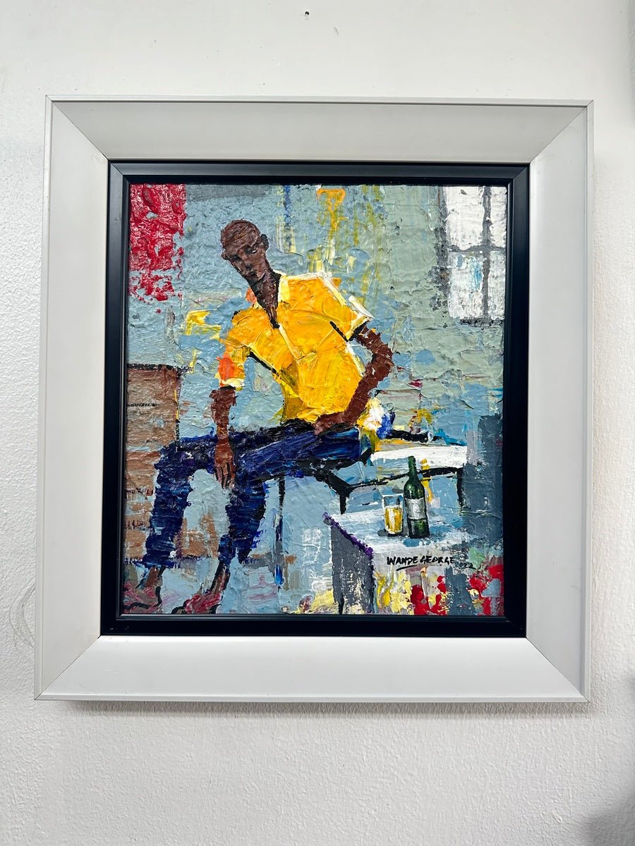 'Good Company' Textured contemporary Minature Painting by Wande George - Bibianna African Art Collective