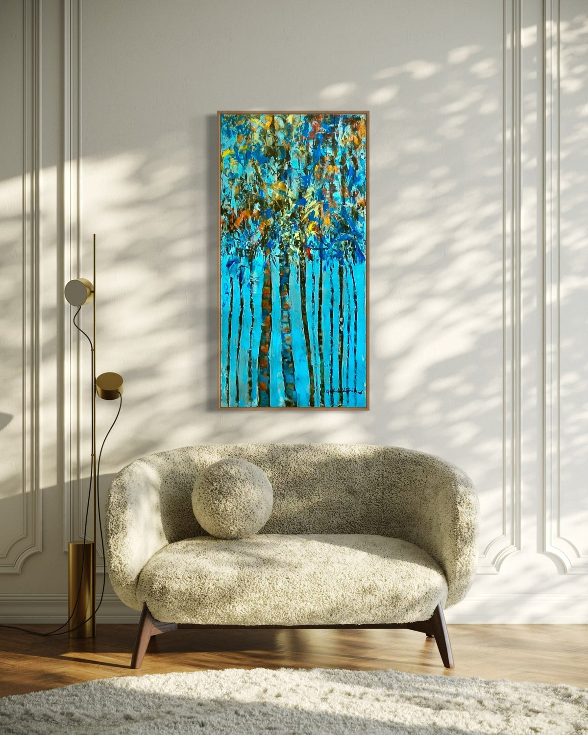 "Growth Series" II in Blue/Teal by Akhile Ehiforia - Bibianna African Art Collective