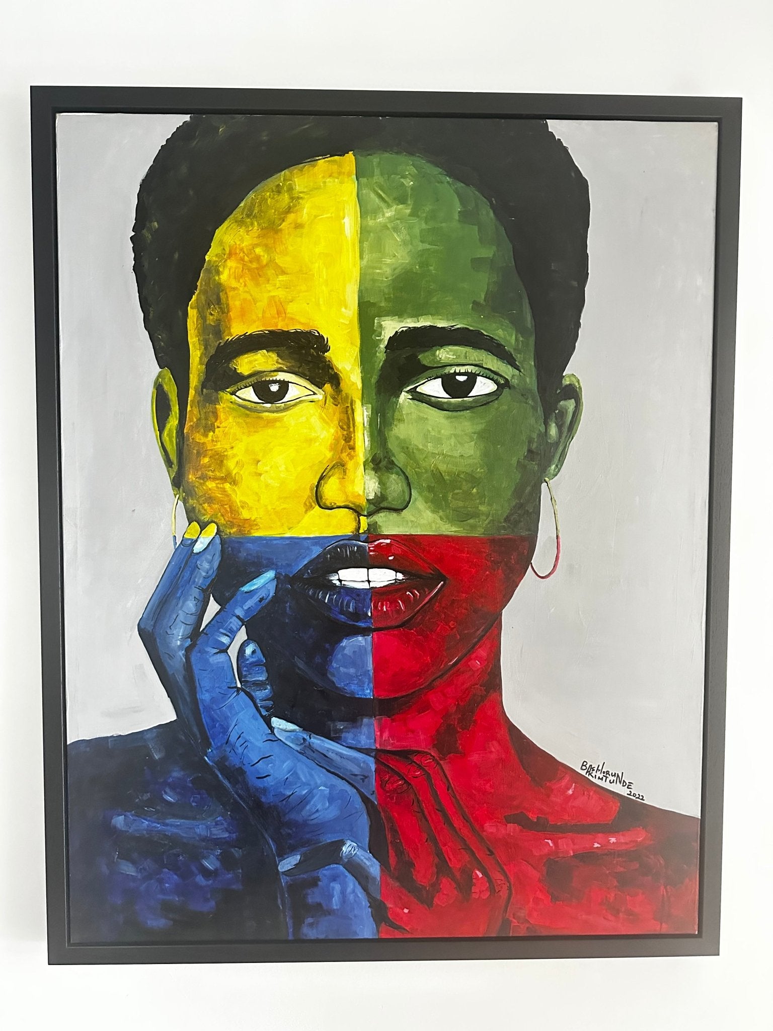 "I Am Strong" Original Portrait Painting By Bashoru Akintunde - Bibianna African Art Collective