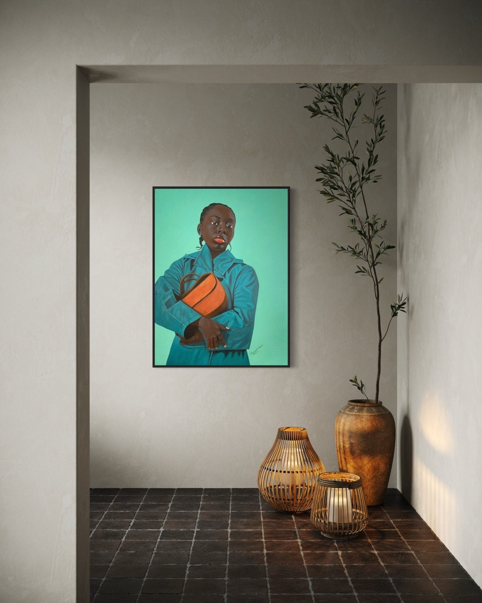 Lady in "Blue Jacket" - Bibianna African Art Collective