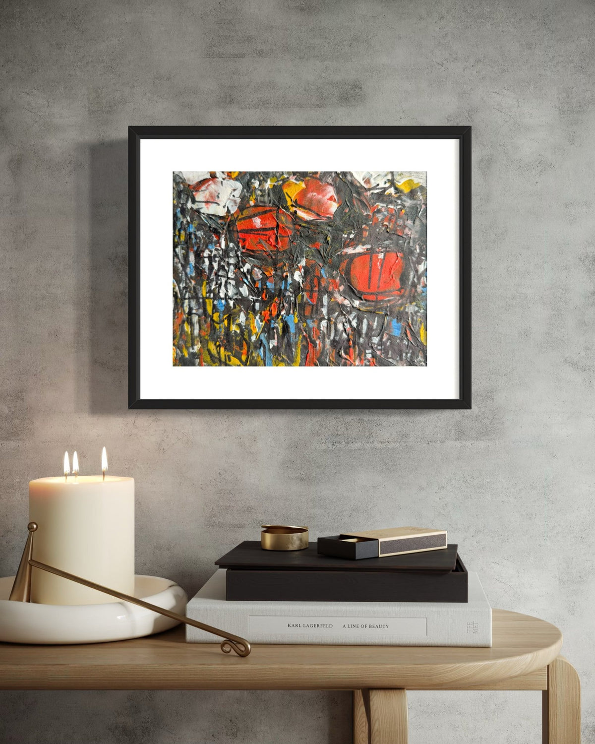 "Making Our Way Home" in Red & Charcoal by Akhile Ehiforia - Bibianna African Art Collective