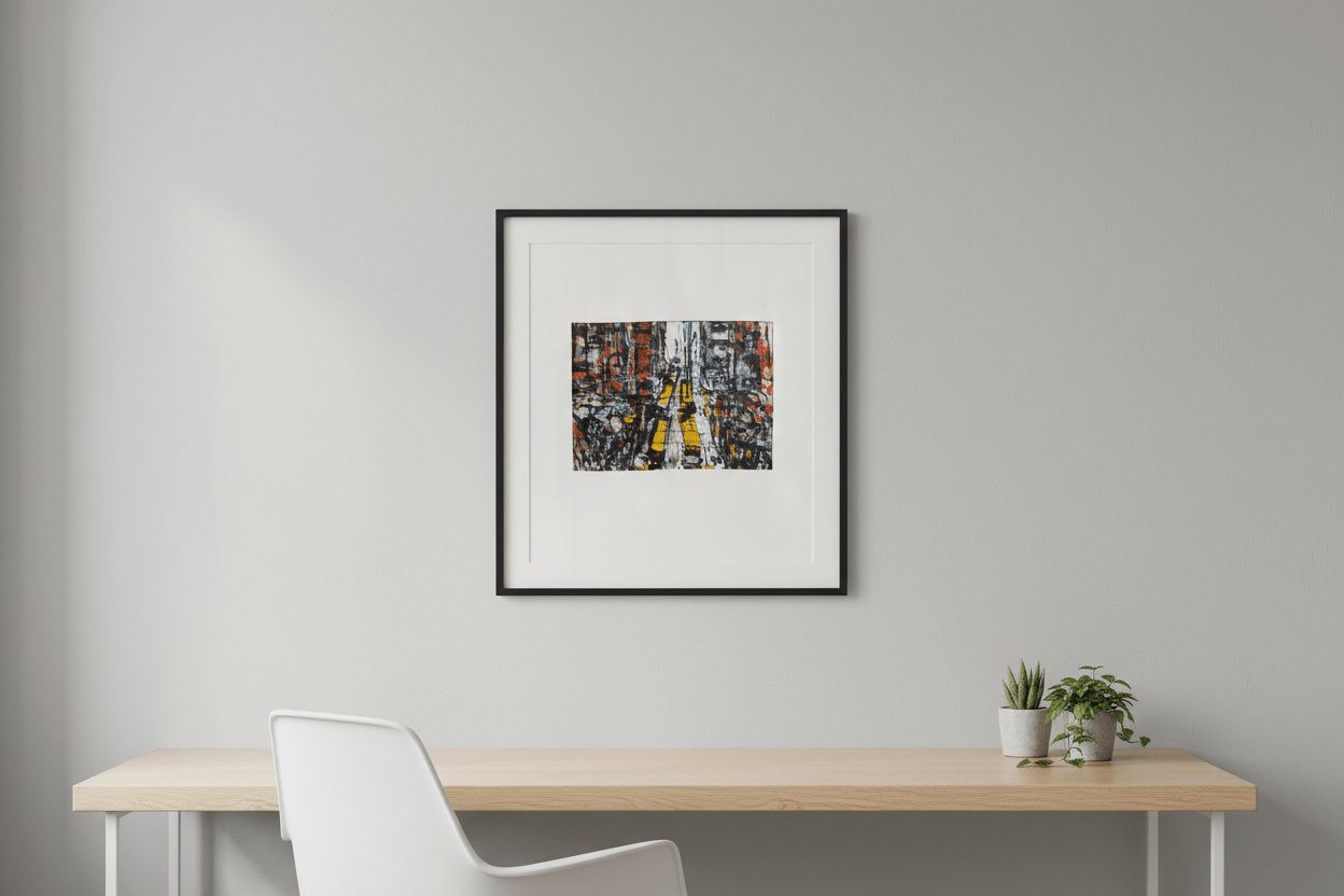“Making Our Way Home" Mini series in Yellow & Rust by Akhile Ehiforia - Bibianna African Art Collective