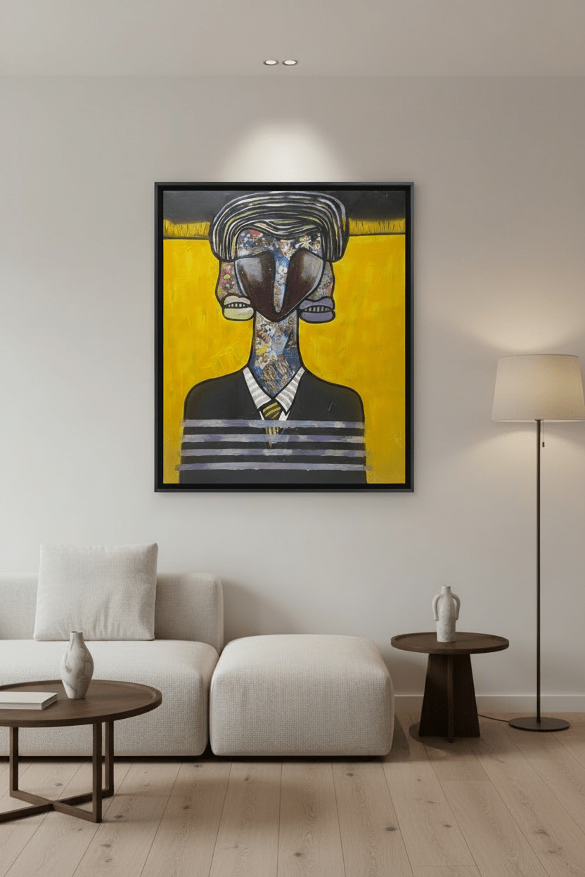 'Meditation' Surrealist Painting By Anayo - Bibianna African Art Collective