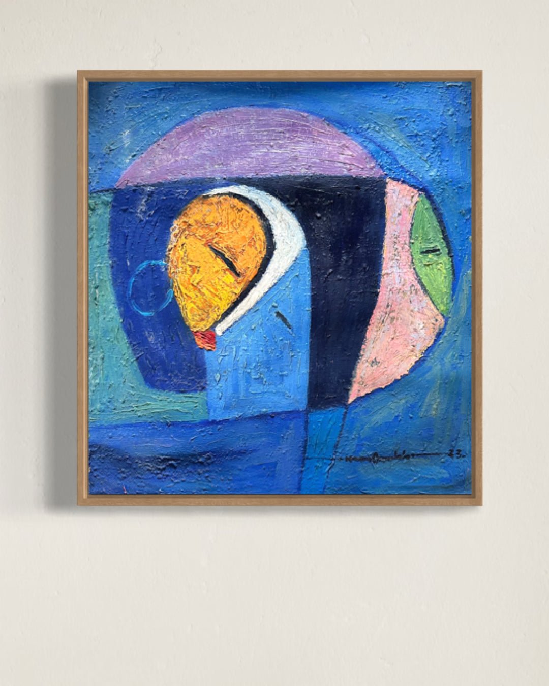 Miniature Textured Abstract Portrait - Bibianna African Art Collective