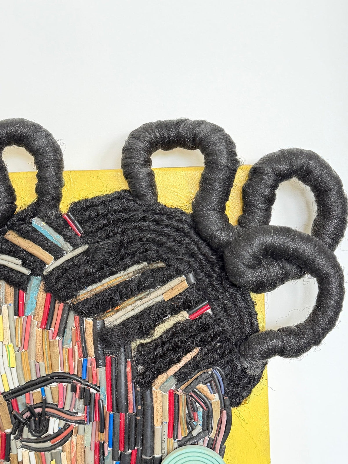 "One Body, Many Lines" Electronic Cable on Canvas by Patience Adekunle. - Bibianna African Art Collective