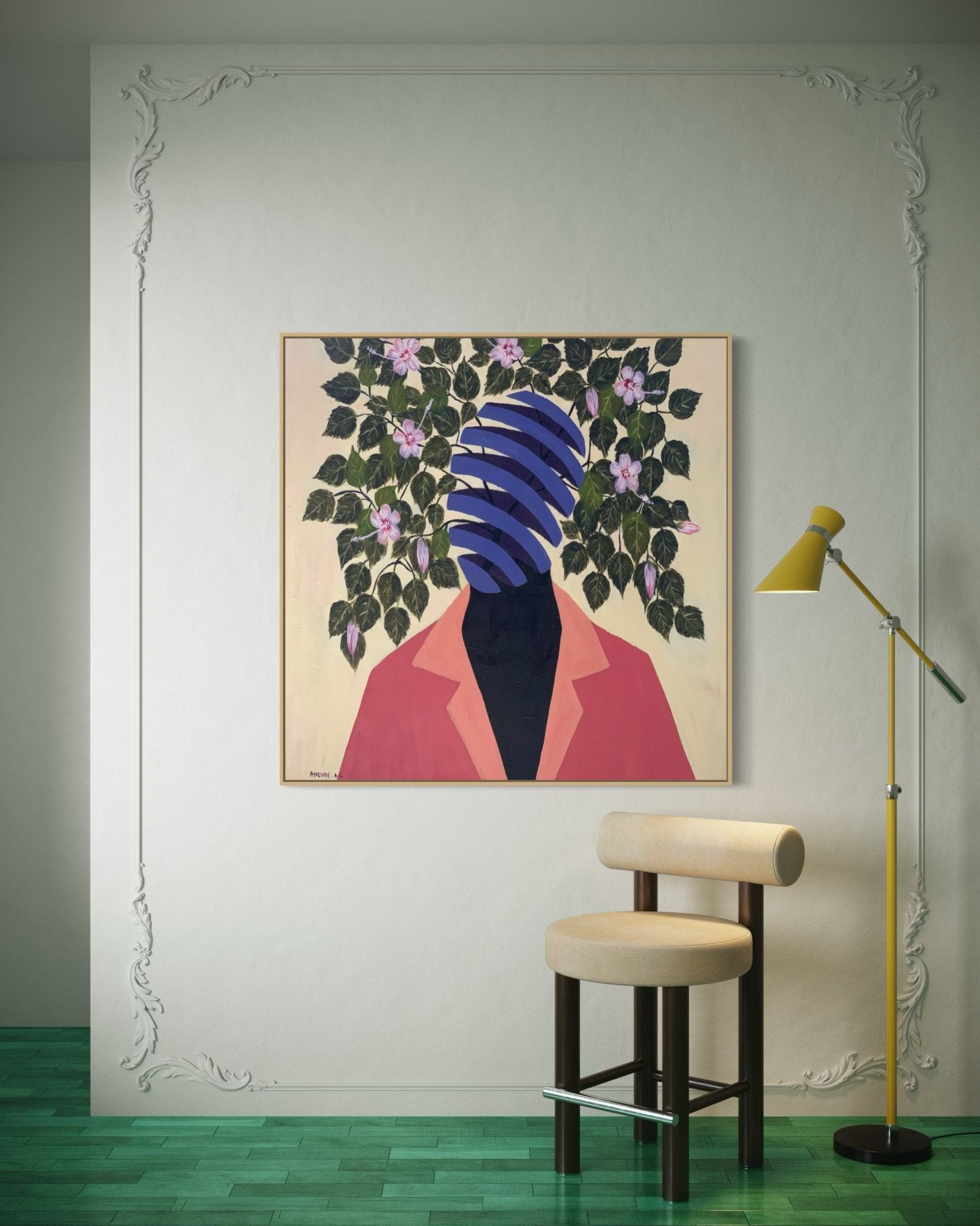 Original surrealist painting by Ayorinde - Bibianna African Art Collective