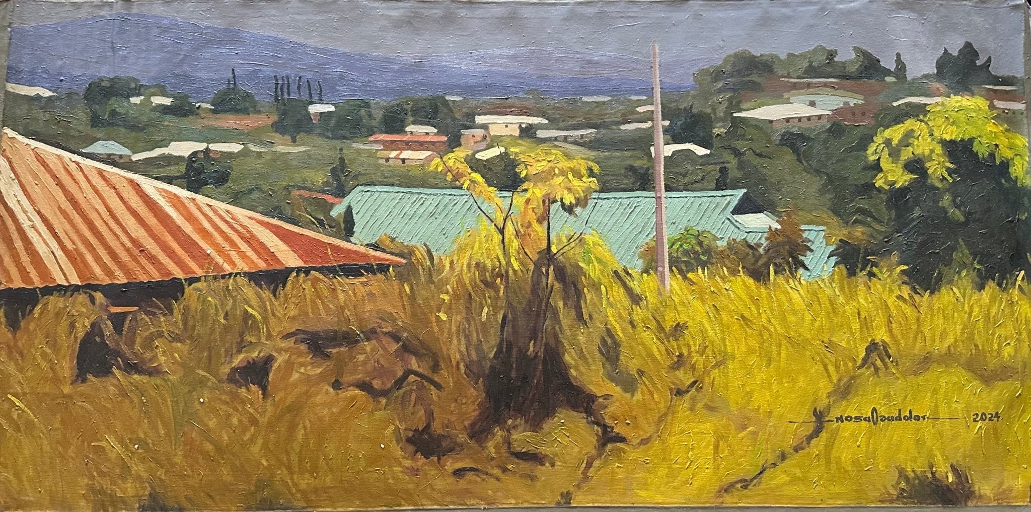 "Ouchi Landscape" Oil On Canvas - Bibianna African Art Collective