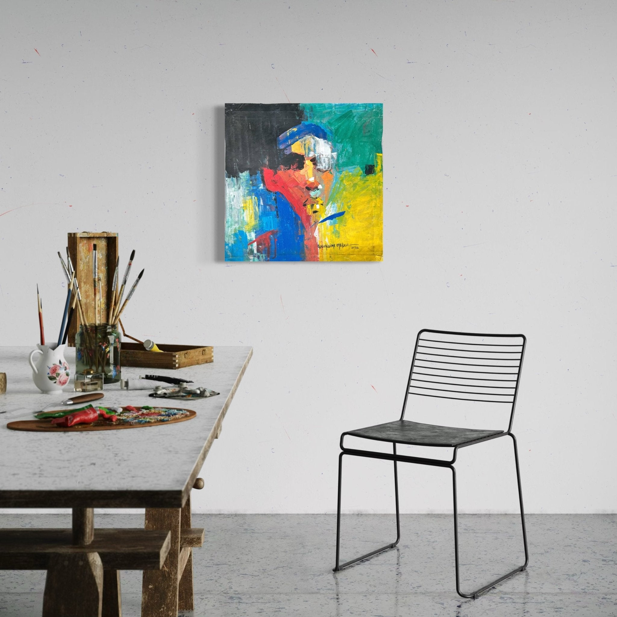 "Peaceful Face" Abstract by Ola - Bibianna African Art Collective