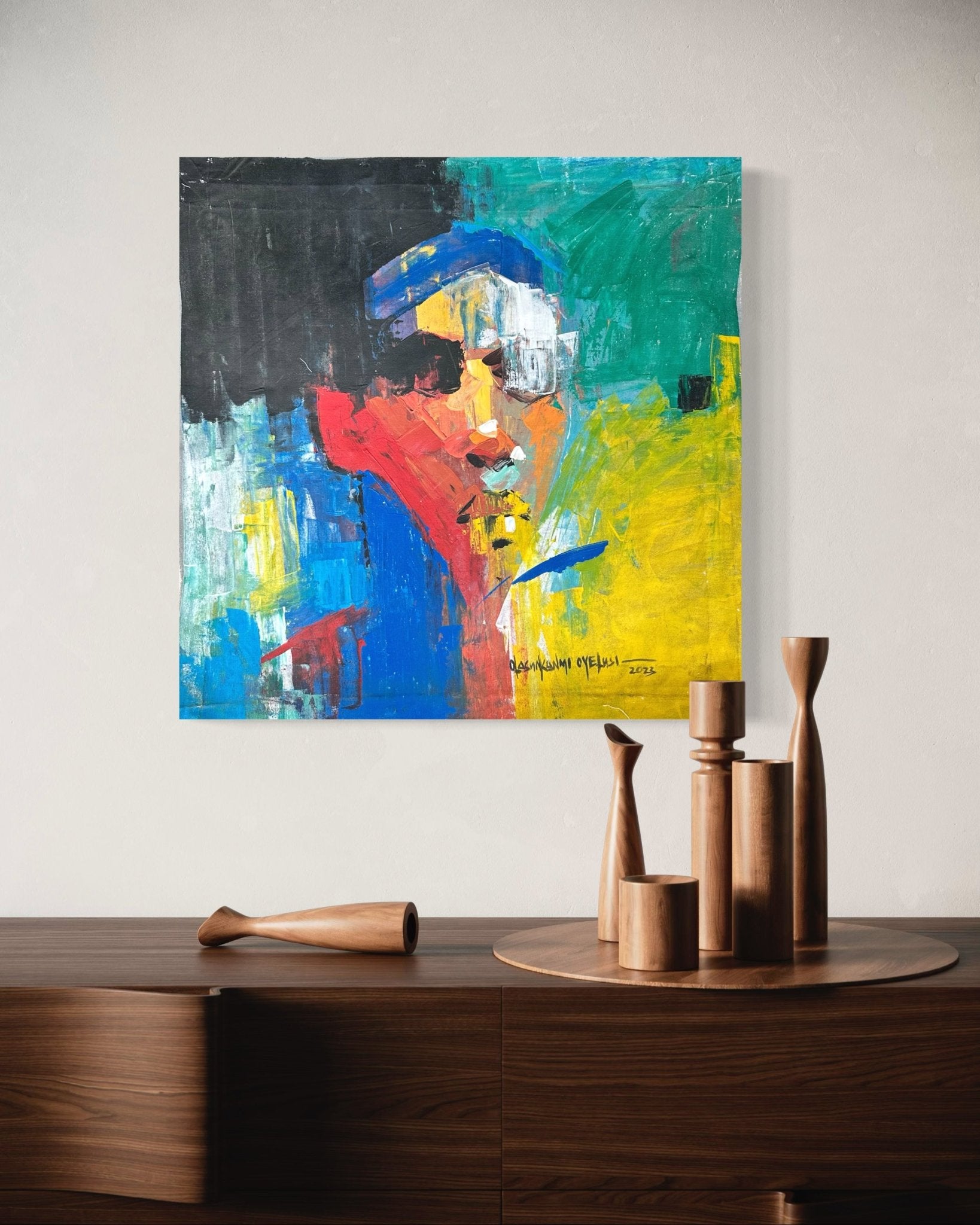 "Peaceful Face" Abstract by Ola - Bibianna African Art Collective