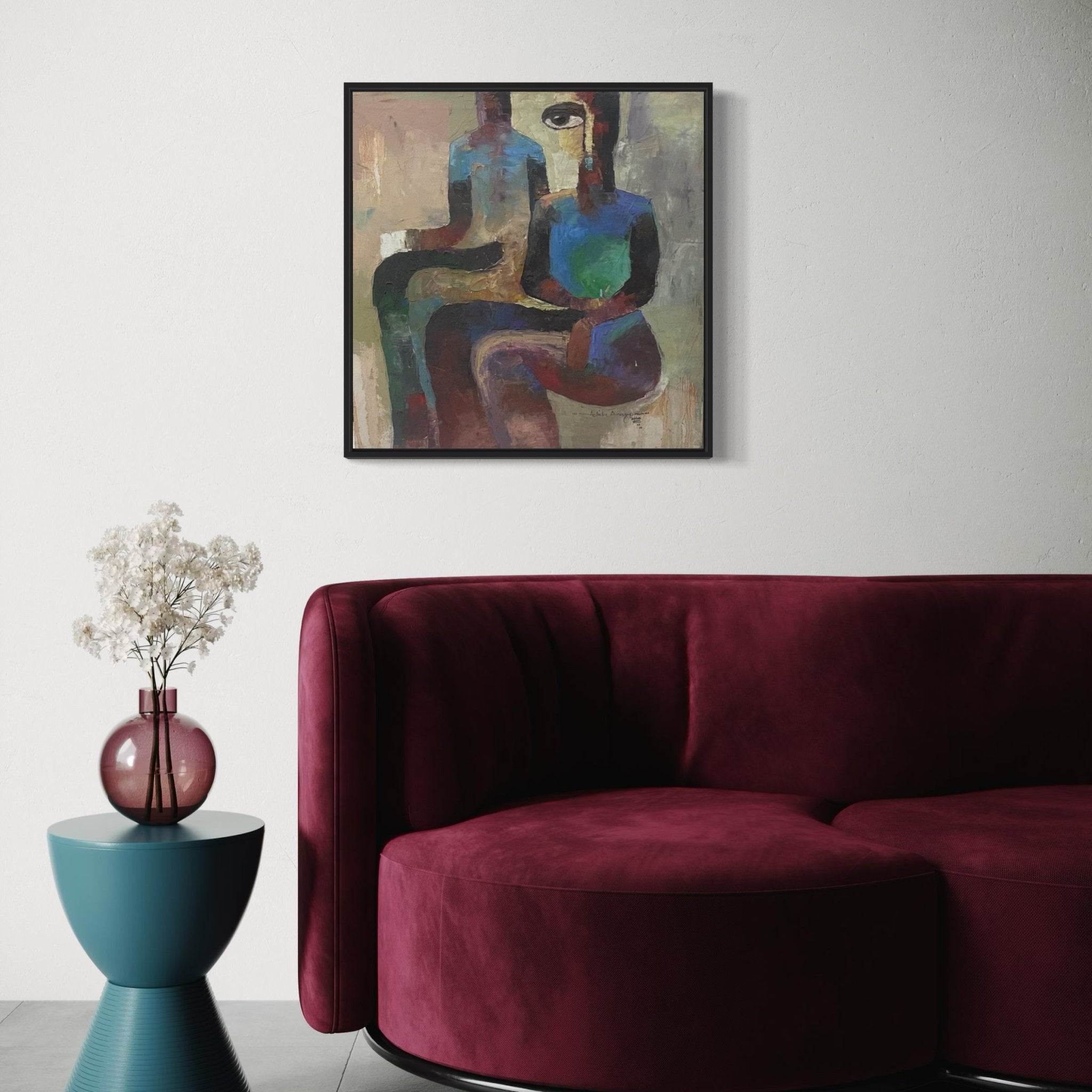 "Pension Cue" Figurative Abstract - Bibianna African Art Collective