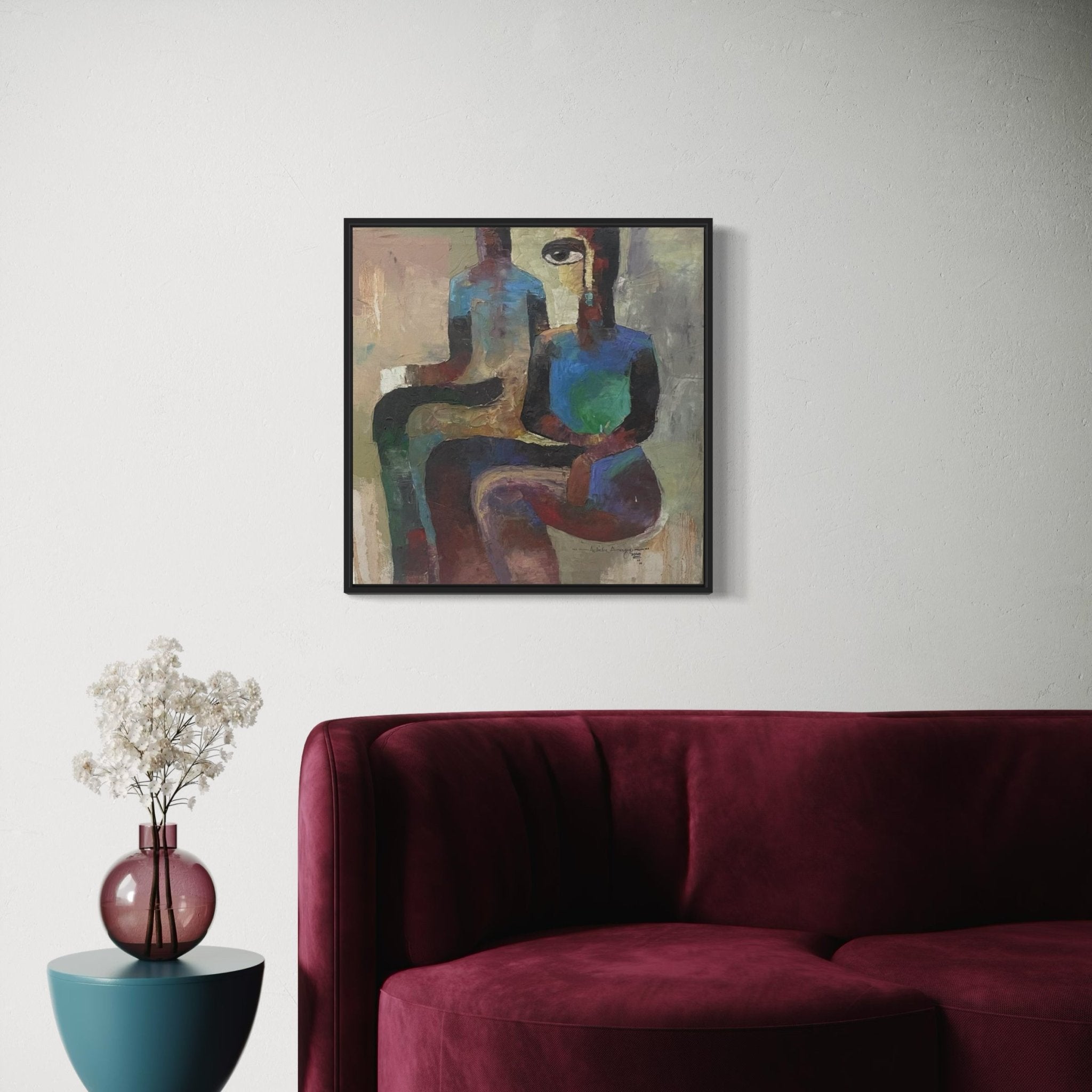 "Pension Cue" Figurative Abstract - Bibianna African Art Collective