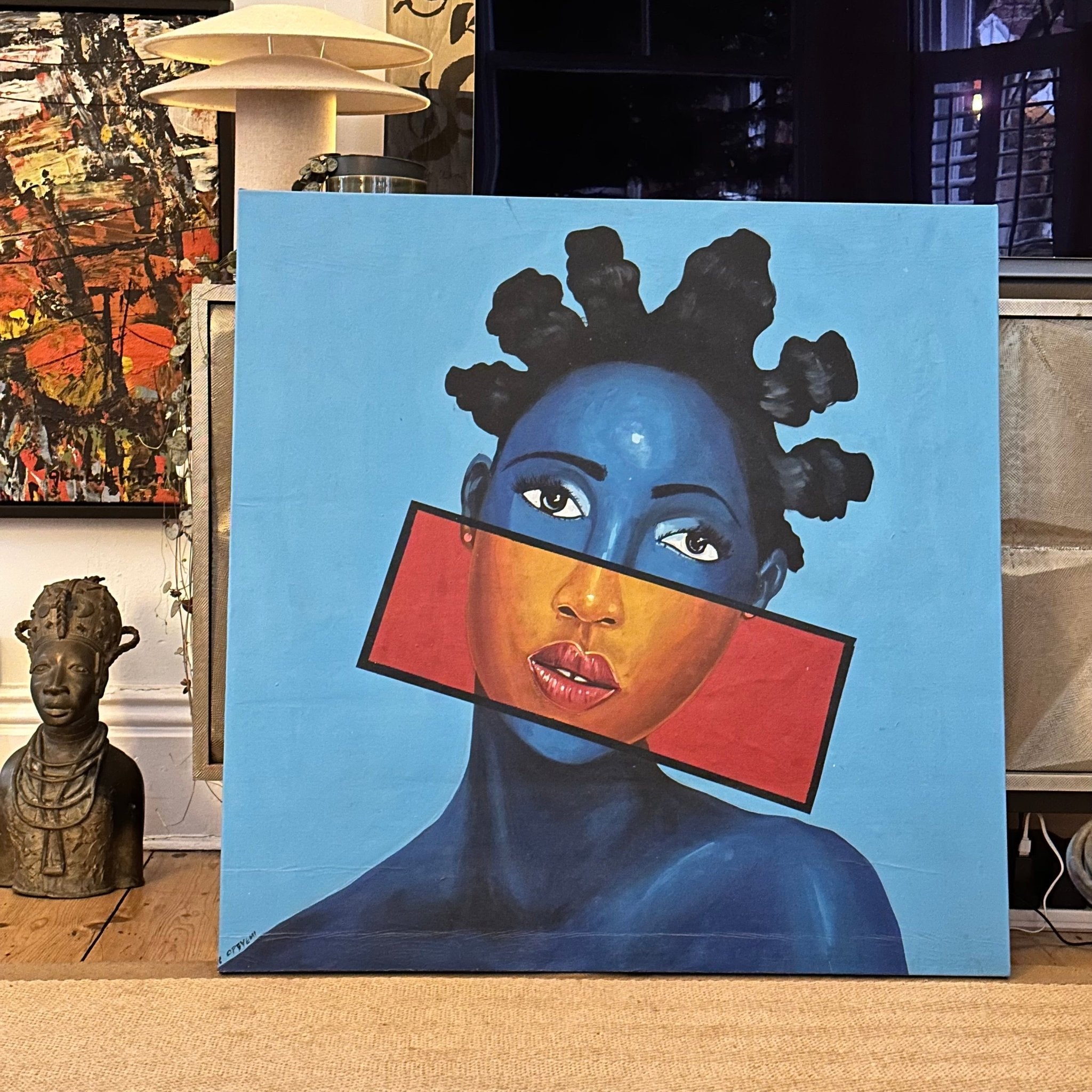 Portrait of an African woman, "You Can't Silence Me." - Bibianna African Art Collective