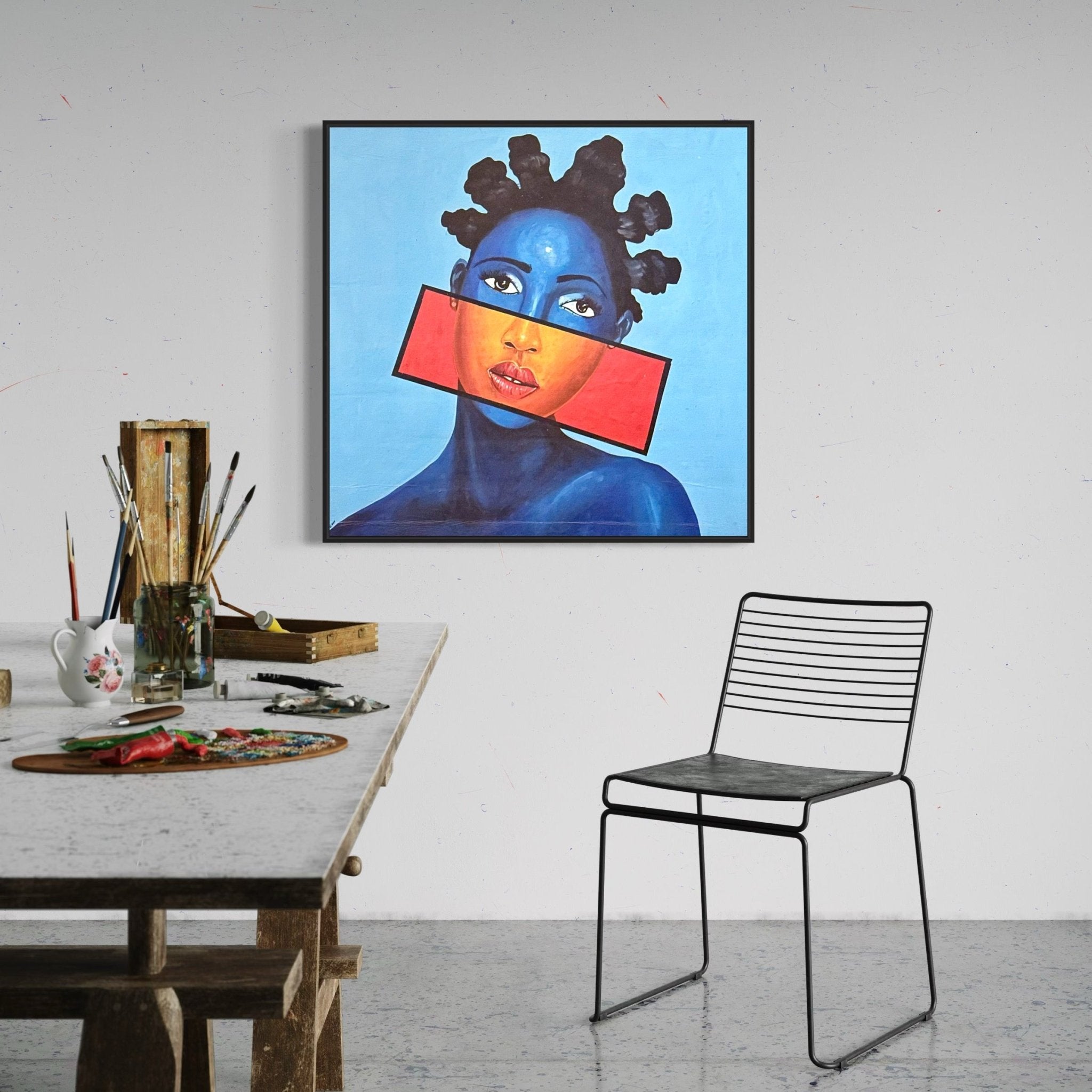Portrait of an African woman, "You Can't Silence Me." - Bibianna African Art Collective