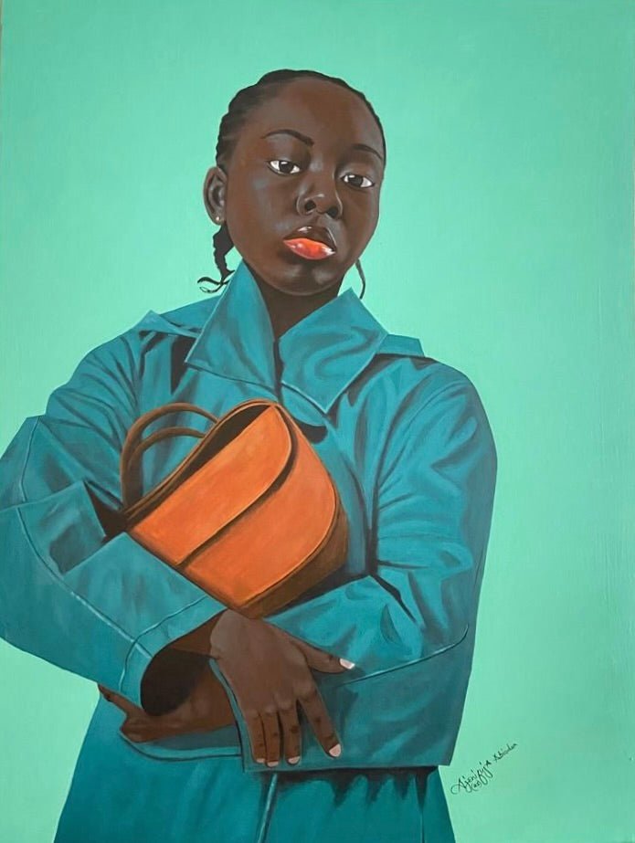 Portrait of lady in a "Blue Jacket" - Bibianna African Art Collective