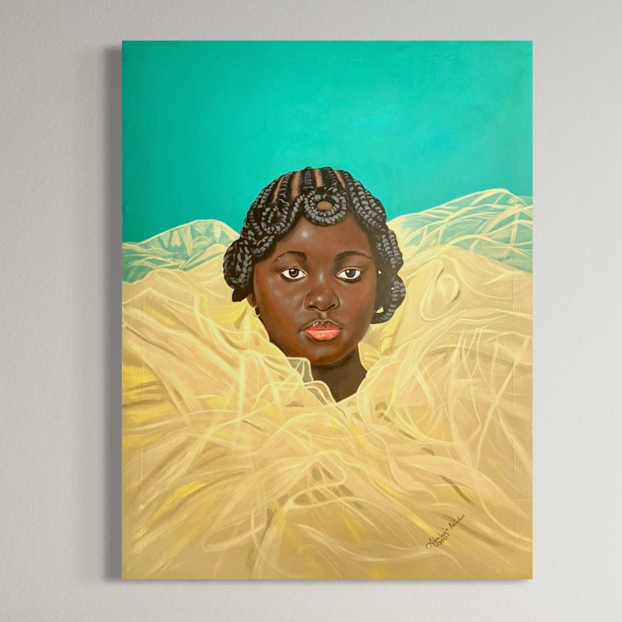 Portrait Painting By Abiodun - Bibianna African Art Collective