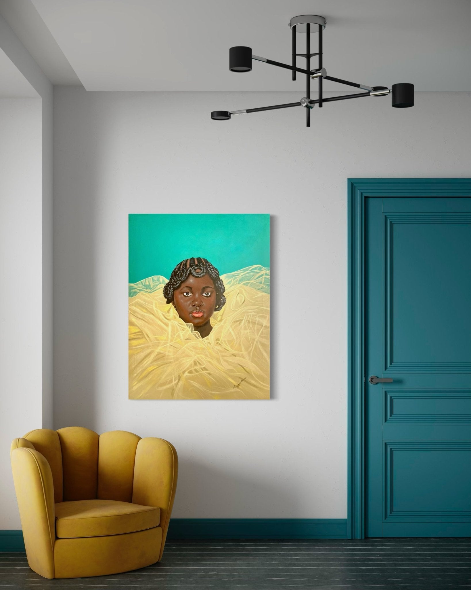 Portrait Painting By Abiodun - Bibianna African Art Collective