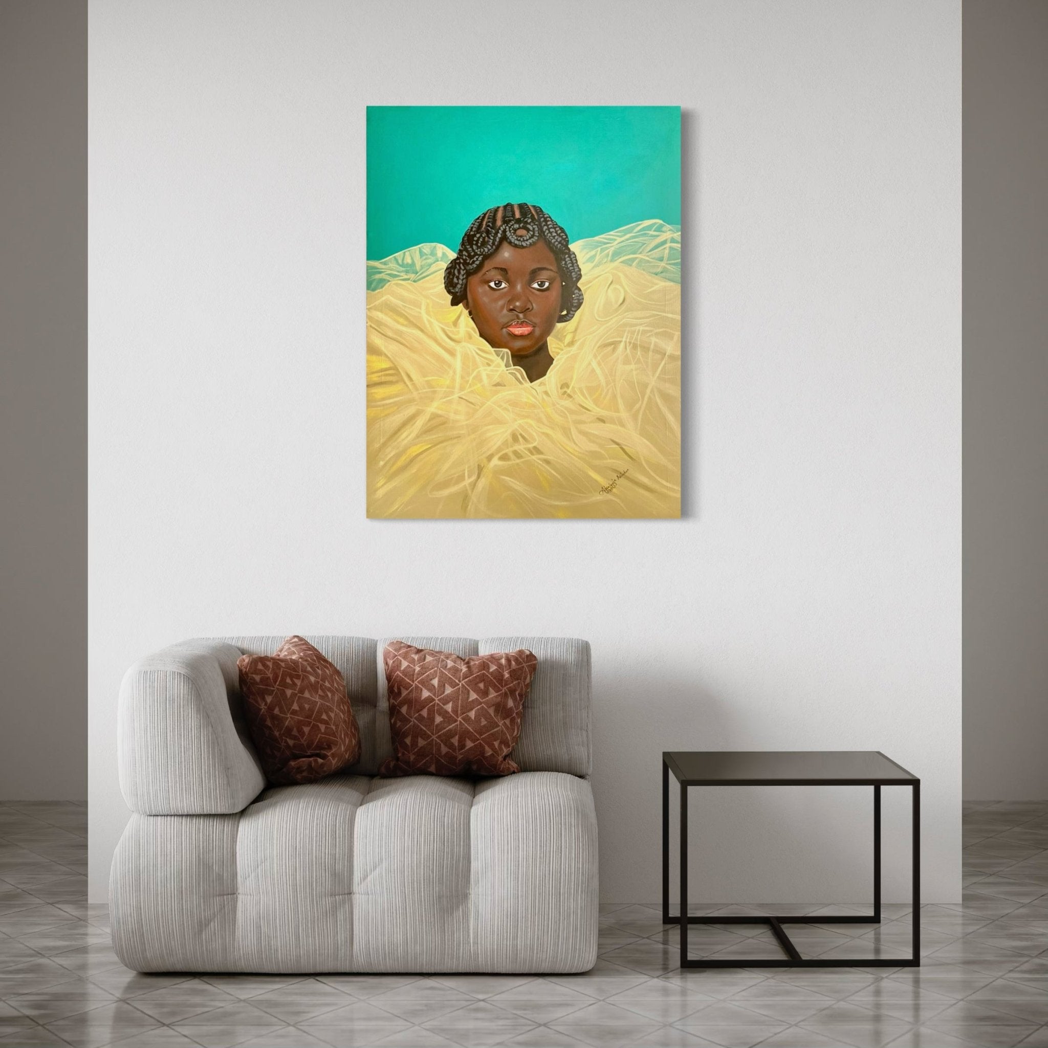 Portrait Painting By Abiodun - Bibianna African Art Collective