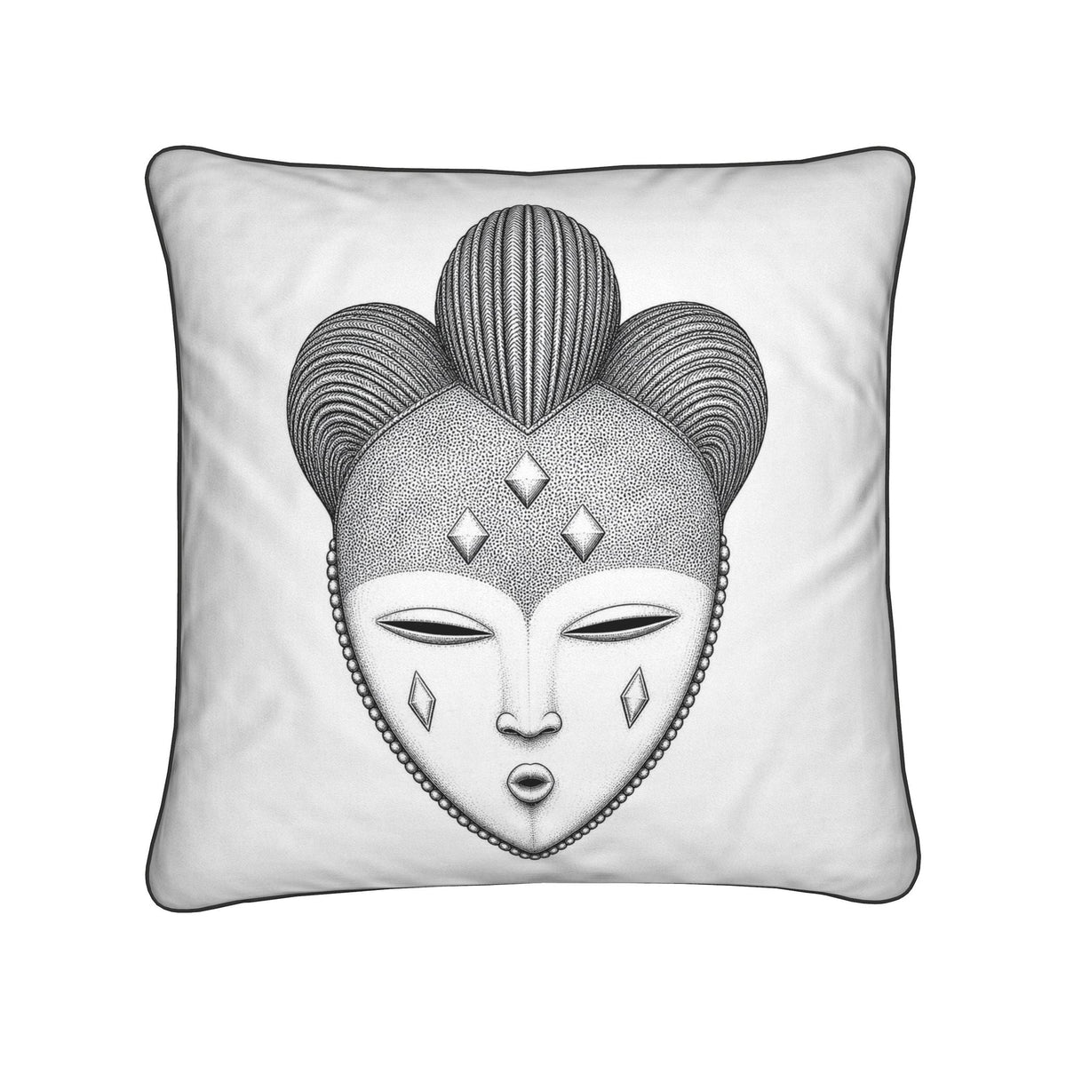 Punu Okuyi Mask Cushion — African Art Collection - Bibianna African Art Collective