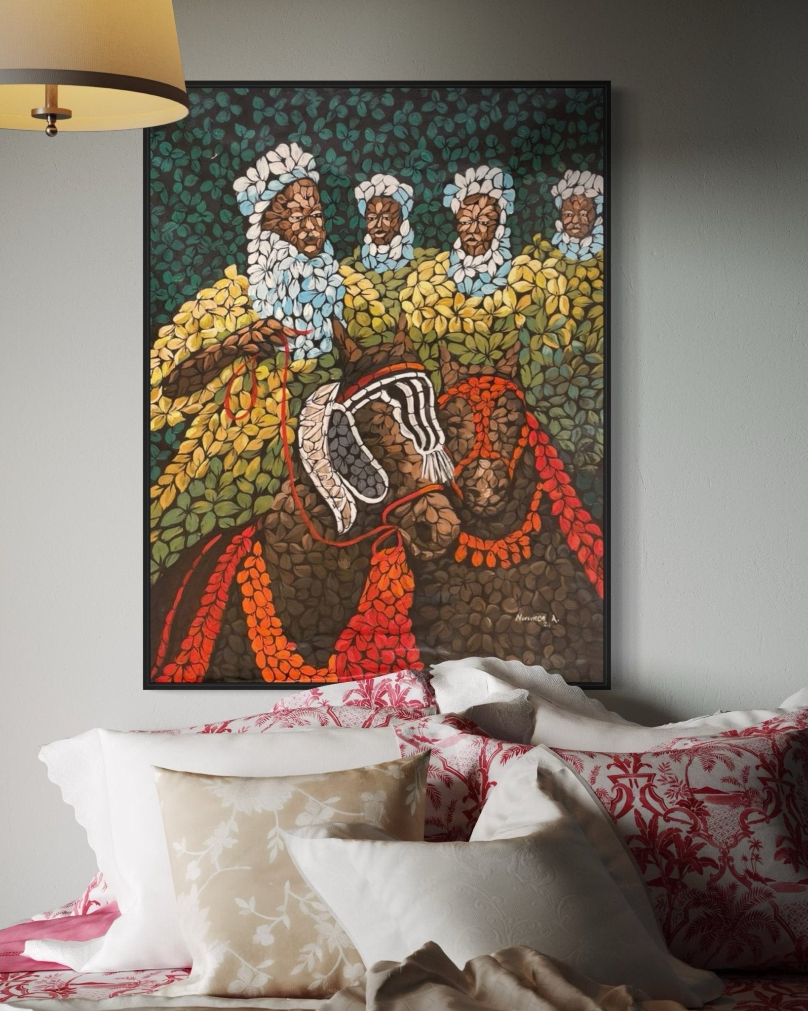 "Riders" Contemporary painting Abubakar Nurudeen - Bibianna African Art Collective