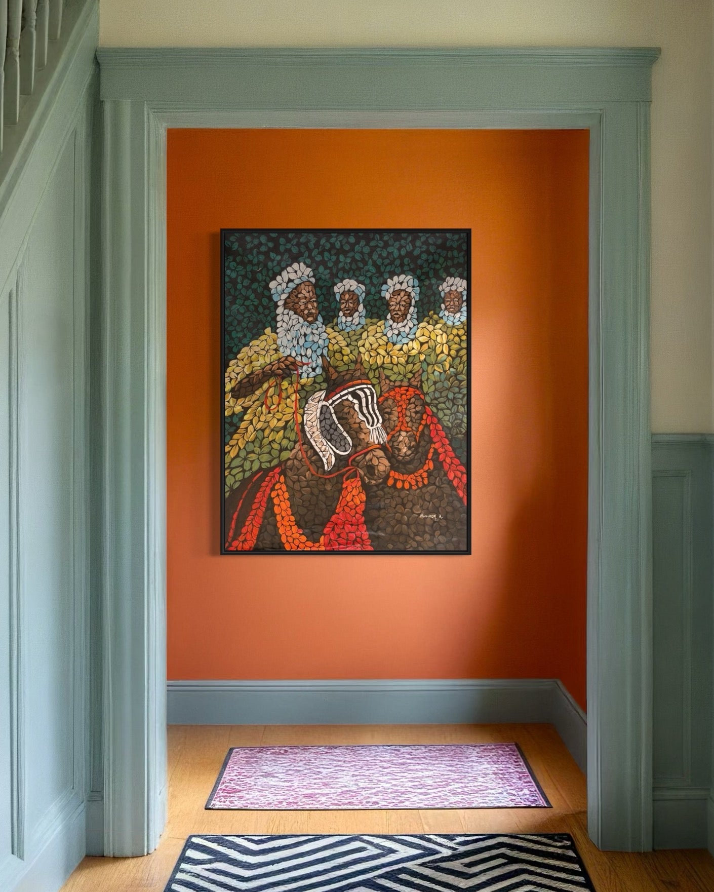 "Riders" Contemporary painting Abubakar Nurudeen - Bibianna African Art Collective