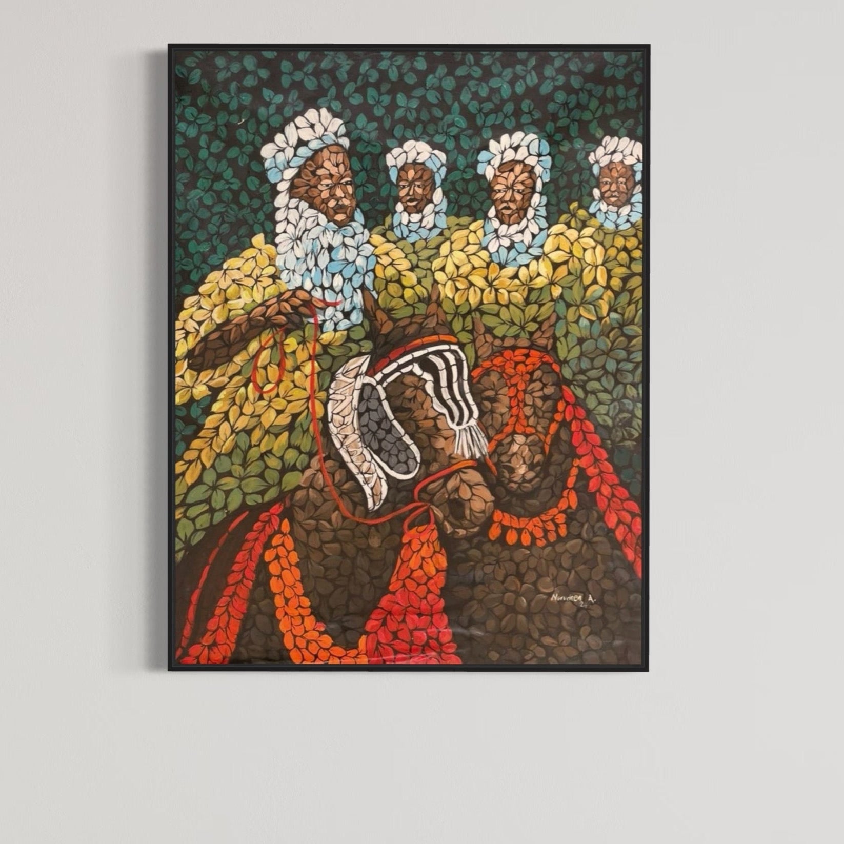 "Riders" Contemporary painting Abubakar Nurudeen - Bibianna African Art Collective