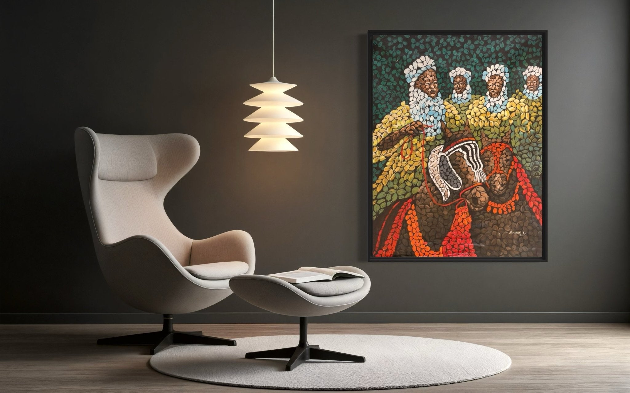 "Riders" Contemporary painting Abubakar Nurudeen - Bibianna African Art Collective