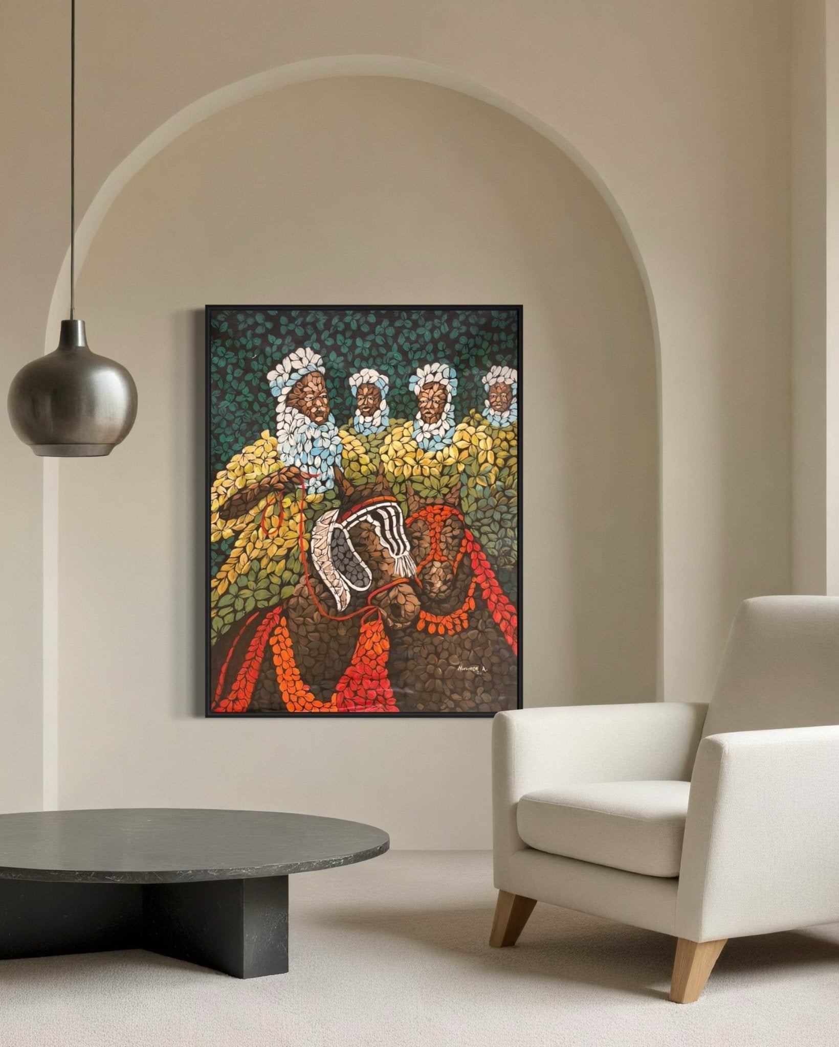 "Riders" Contemporary painting Abubakar Nurudeen - Bibianna African Art Collective