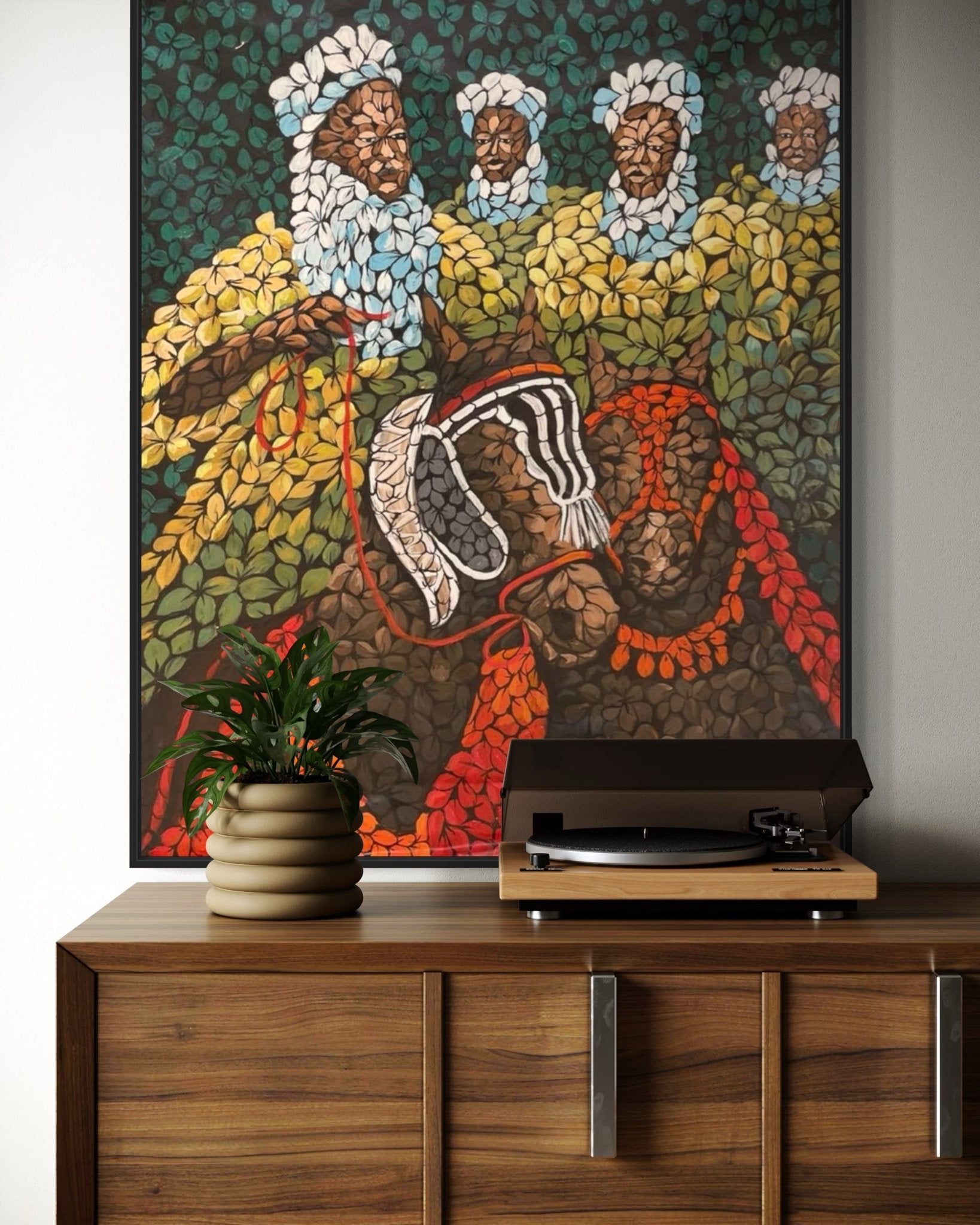 "Riders" Contemporary painting Abubakar Nurudeen - Bibianna African Art Collective