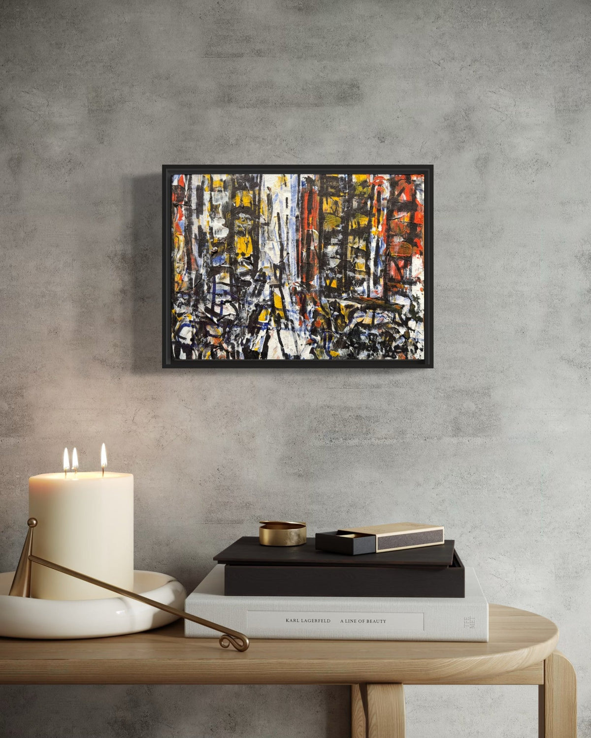 "Rooftops Series" in Ochre & Charcoal by Akhile Ehiforia - Bibianna African Art Collective