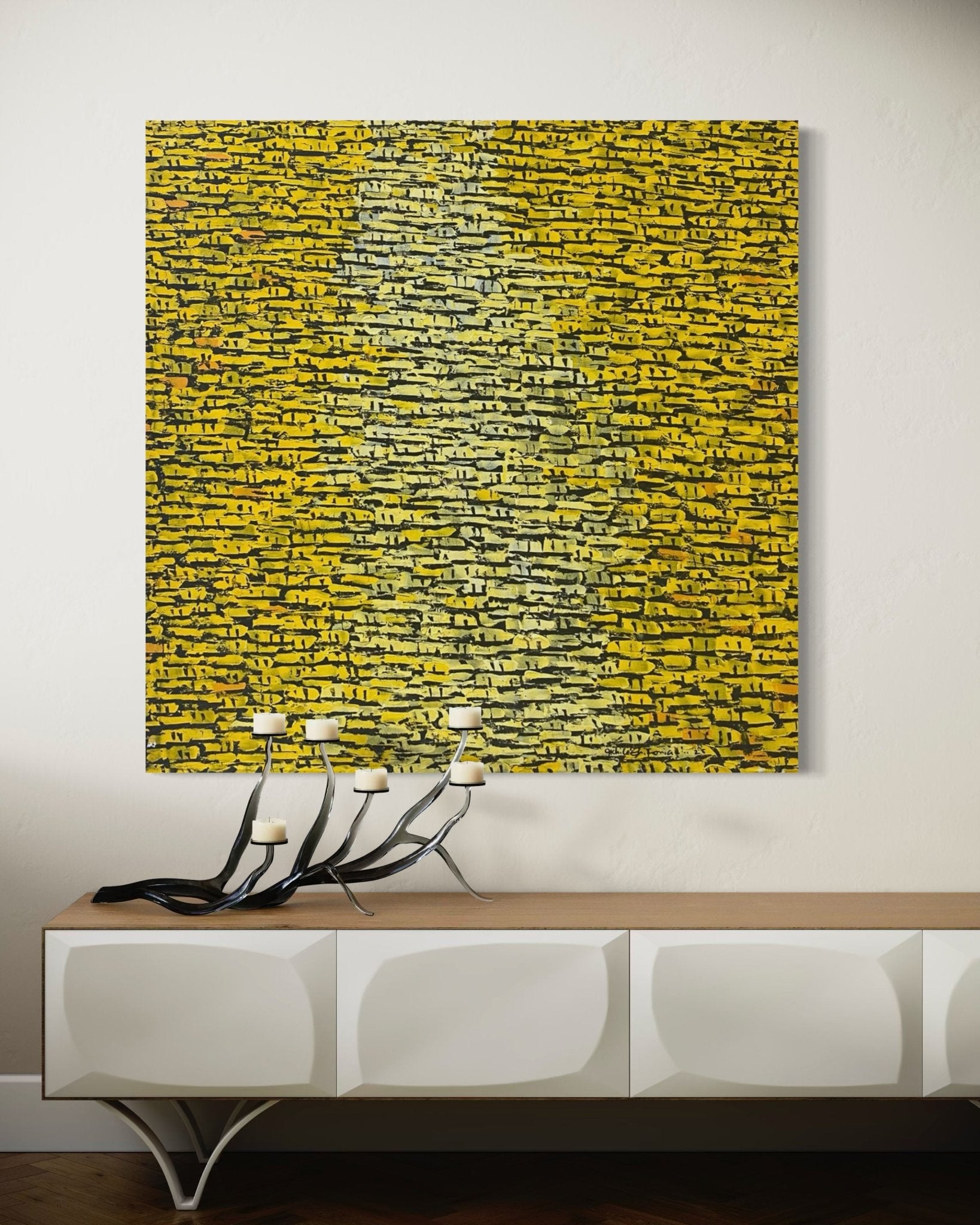"Rooftops Series" In Yellow By Akhile Ehiforia - Bibianna African Art Collective