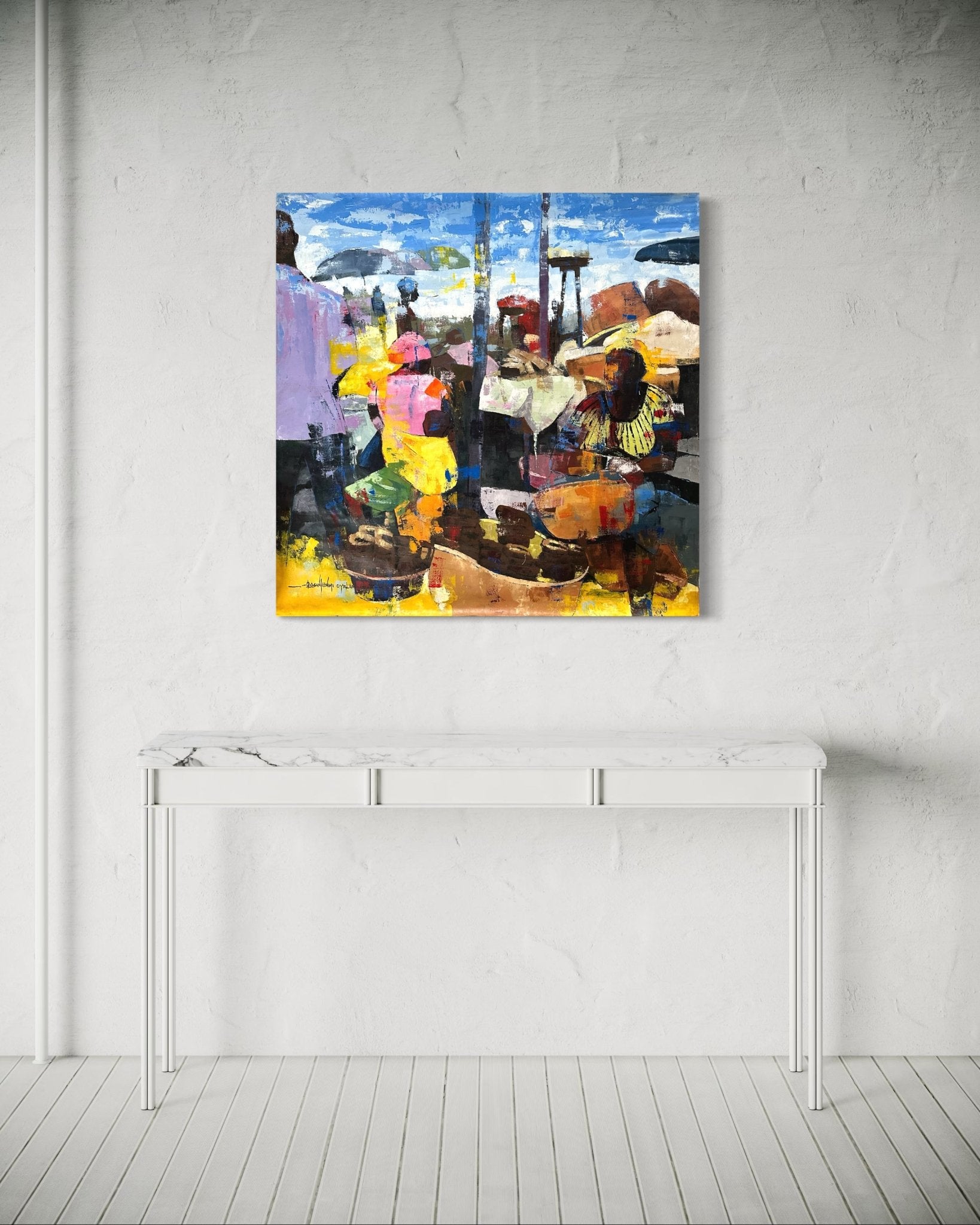'Stockfish' Contemporary Painting by Oyelusi - Bibianna African Art Collective
