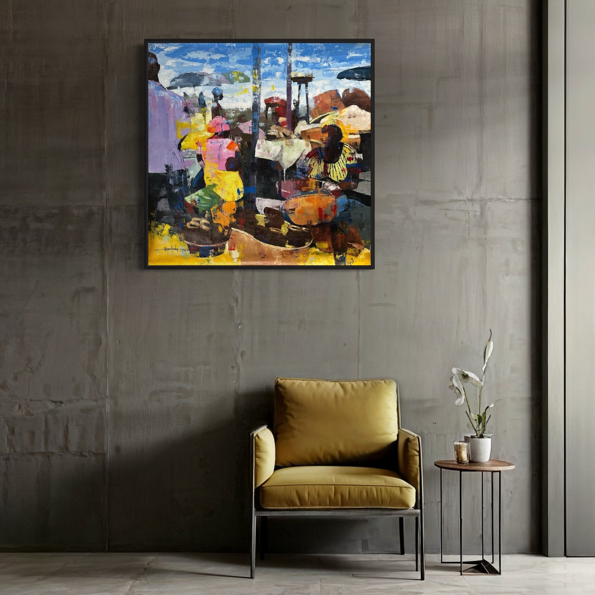 'Stockfish' Contemporary Painting by Oyelusi - Bibianna African Art Collective