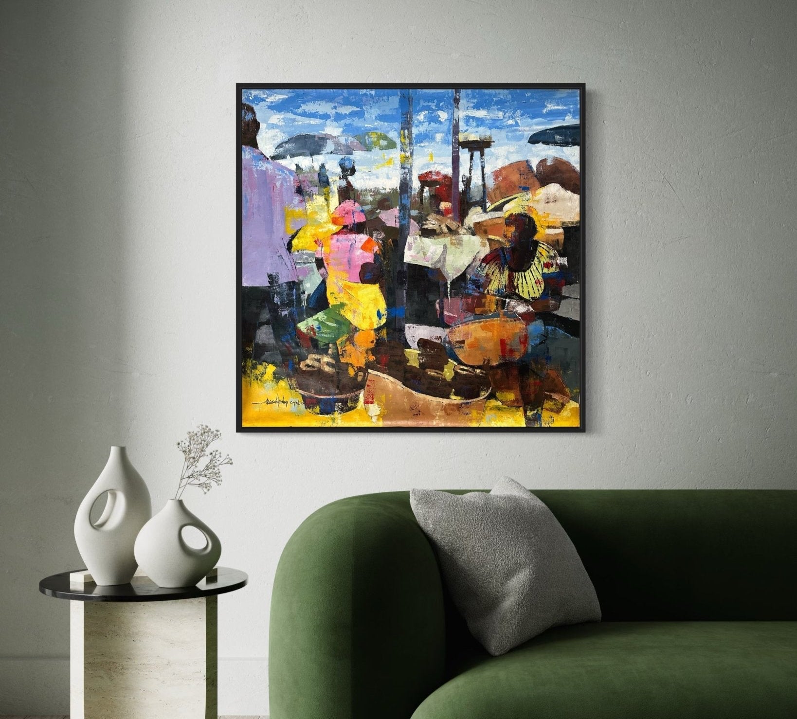 'Stockfish' Contemporary Painting by Oyelusi - Bibianna African Art Collective