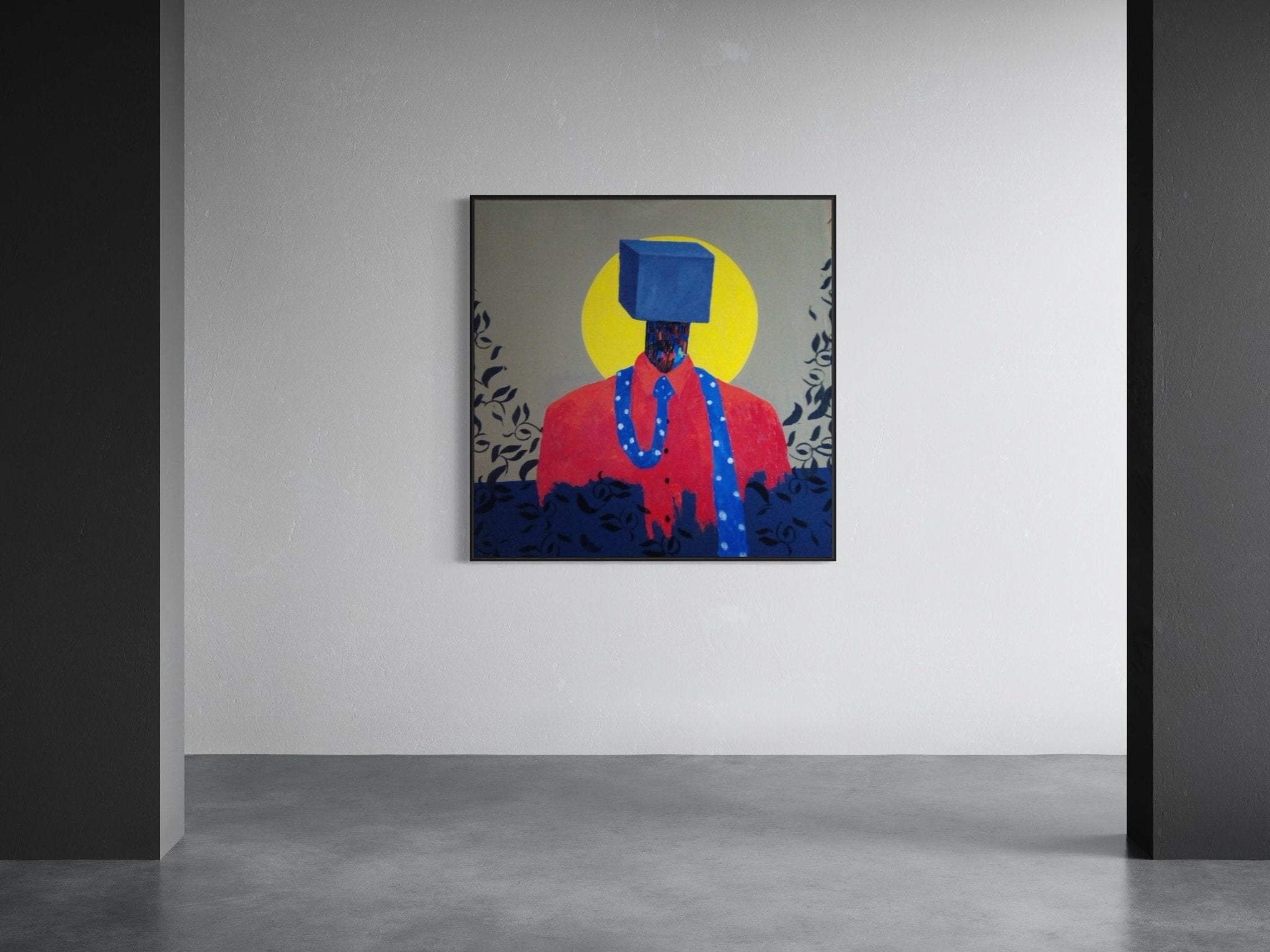 Surrealist Portrait Painting by Slam Austin "New Paper" - Bibianna African Art Collective