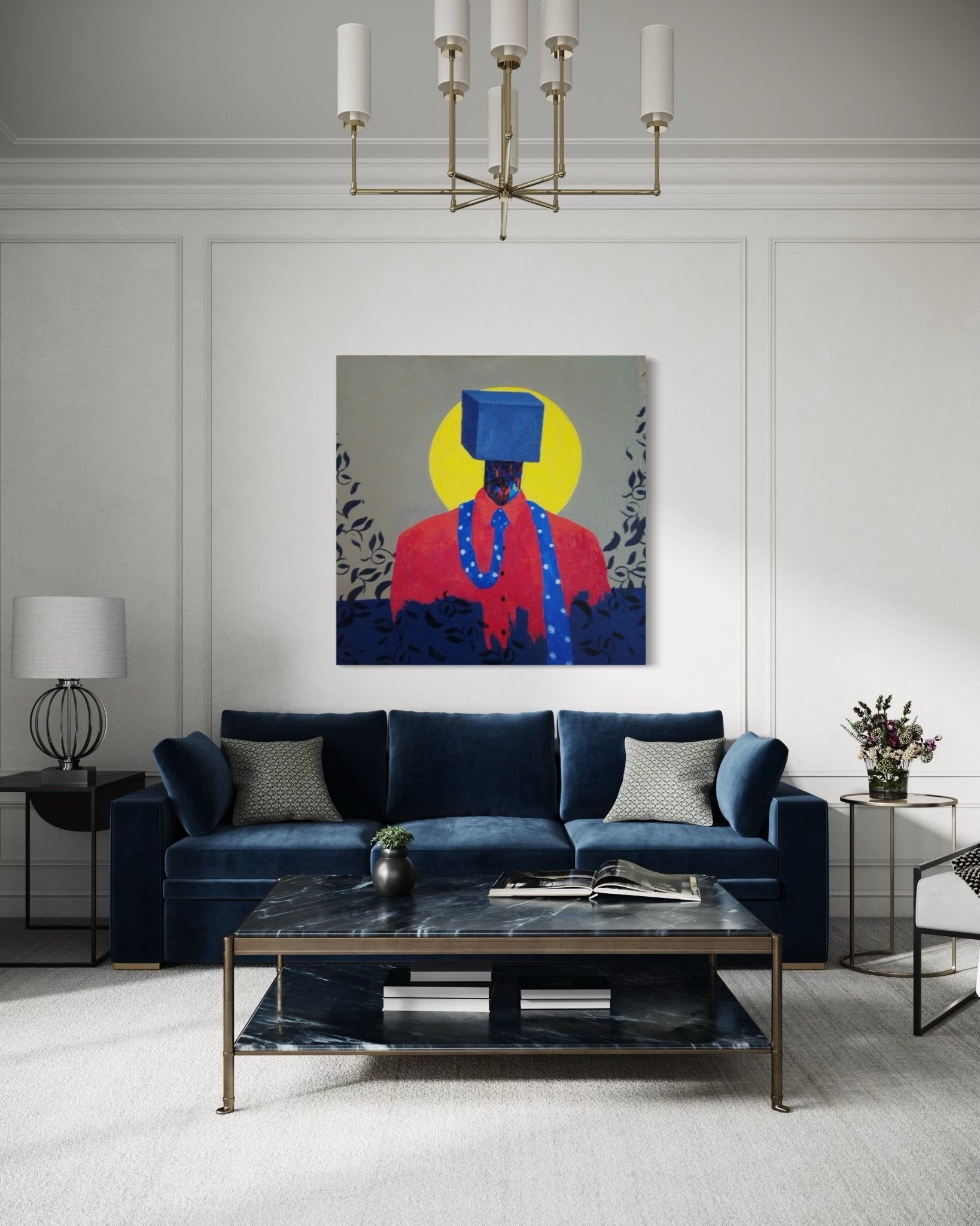 Surrealist Portrait Painting by Slam Austin "New Paper" - Bibianna African Art Collective