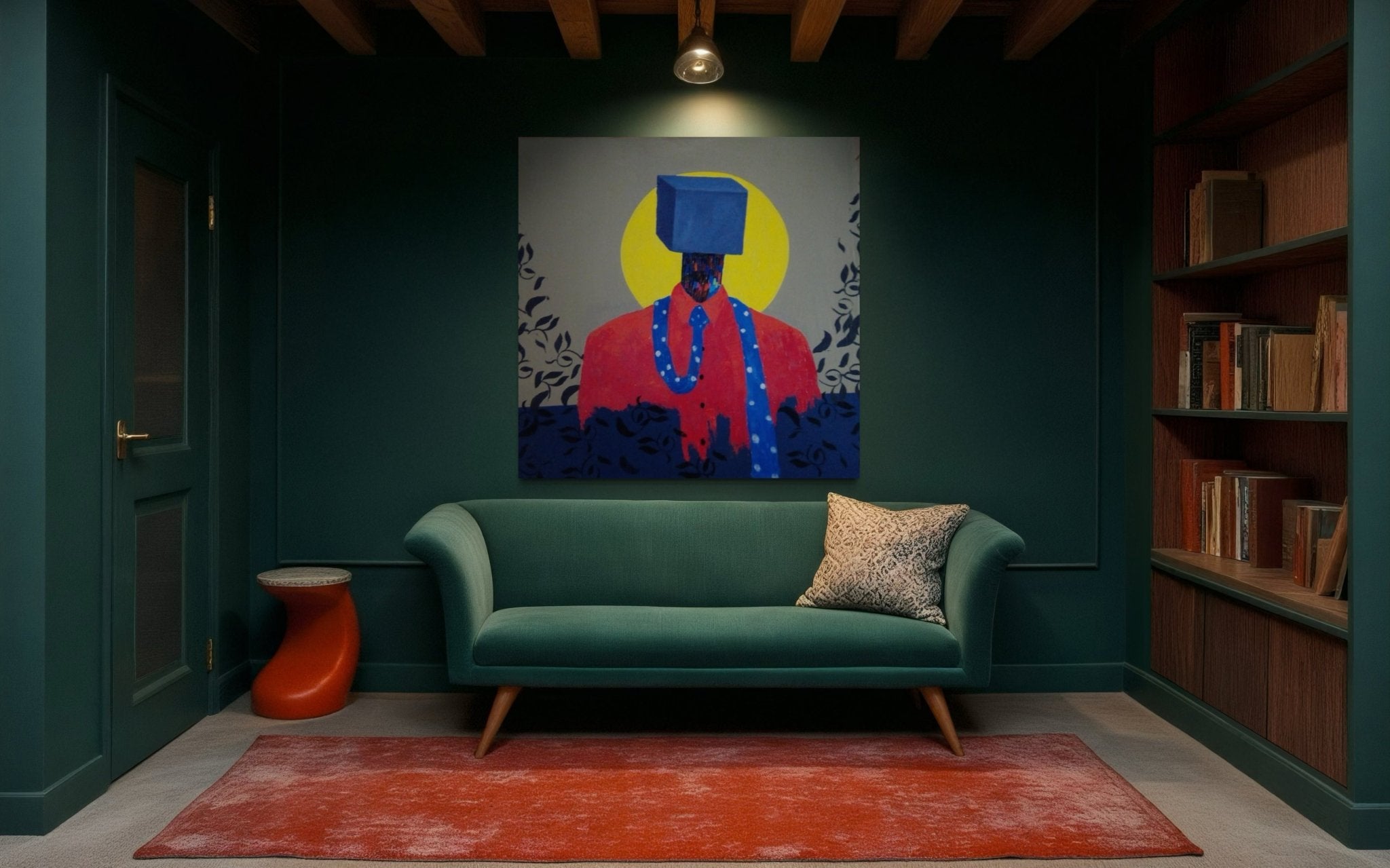 Surrealist Portrait Painting by Slam Austin "New Paper" - Bibianna African Art Collective