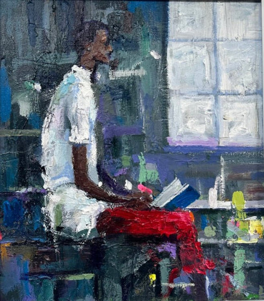 Textured contemporary Figurative Painting by Wande George - Bibianna African Art Collective