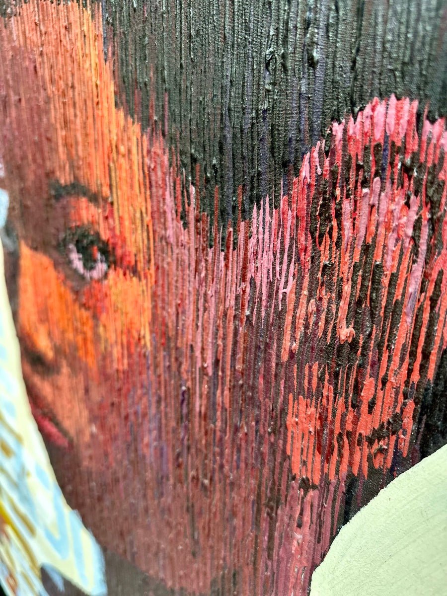 Textured Mixed Media 'My Story' by Seye - Bibianna African Art Collective