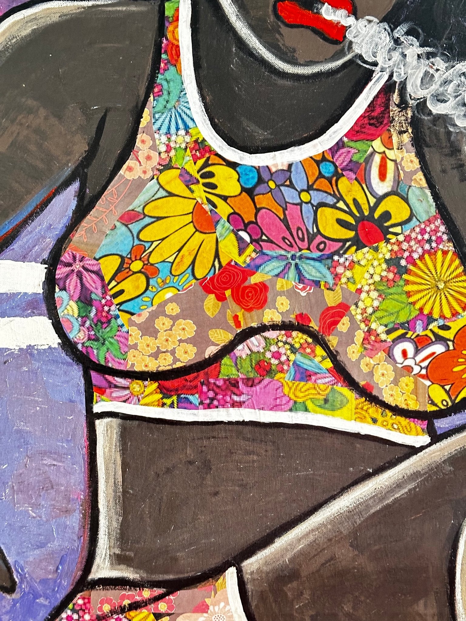 "The addict" 90 x 75cm Mixed Media - Bibianna African Art Collective