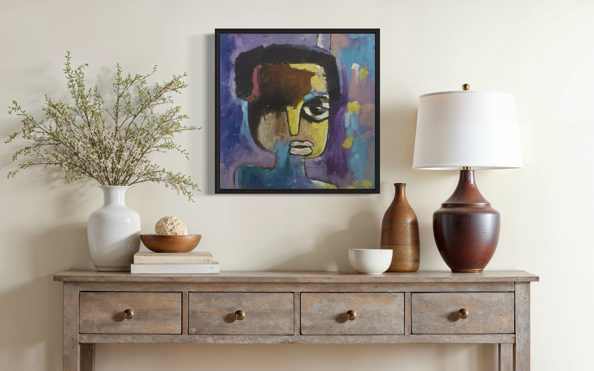 'The Face' Abstract Portrait By Achike Anayo - Bibianna African Art Collective