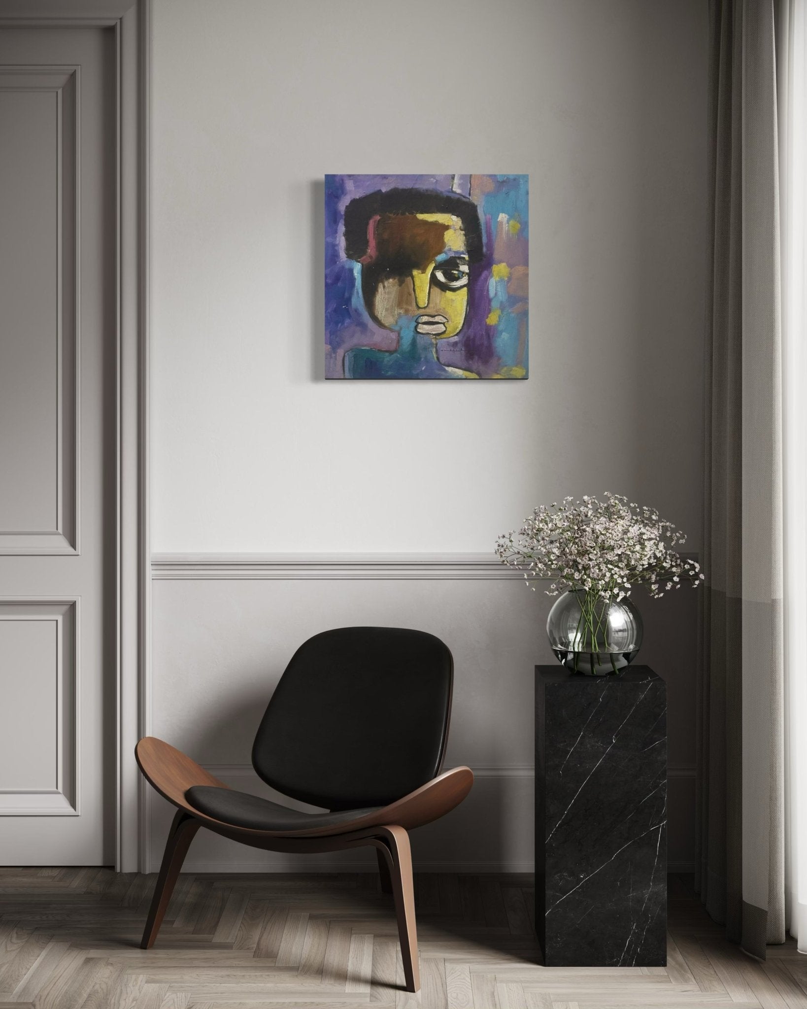 'The Face' Abstract Portrait By Achike Anayo - Bibianna African Art Collective