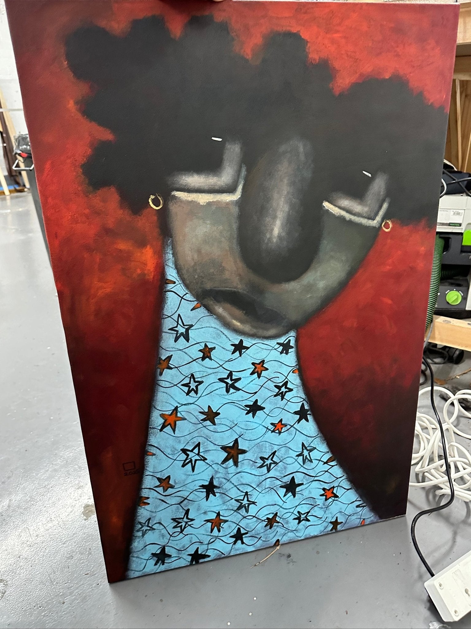 'Untitled' Figurative Portrait by Prince Obasi - Bibianna African Art Collective